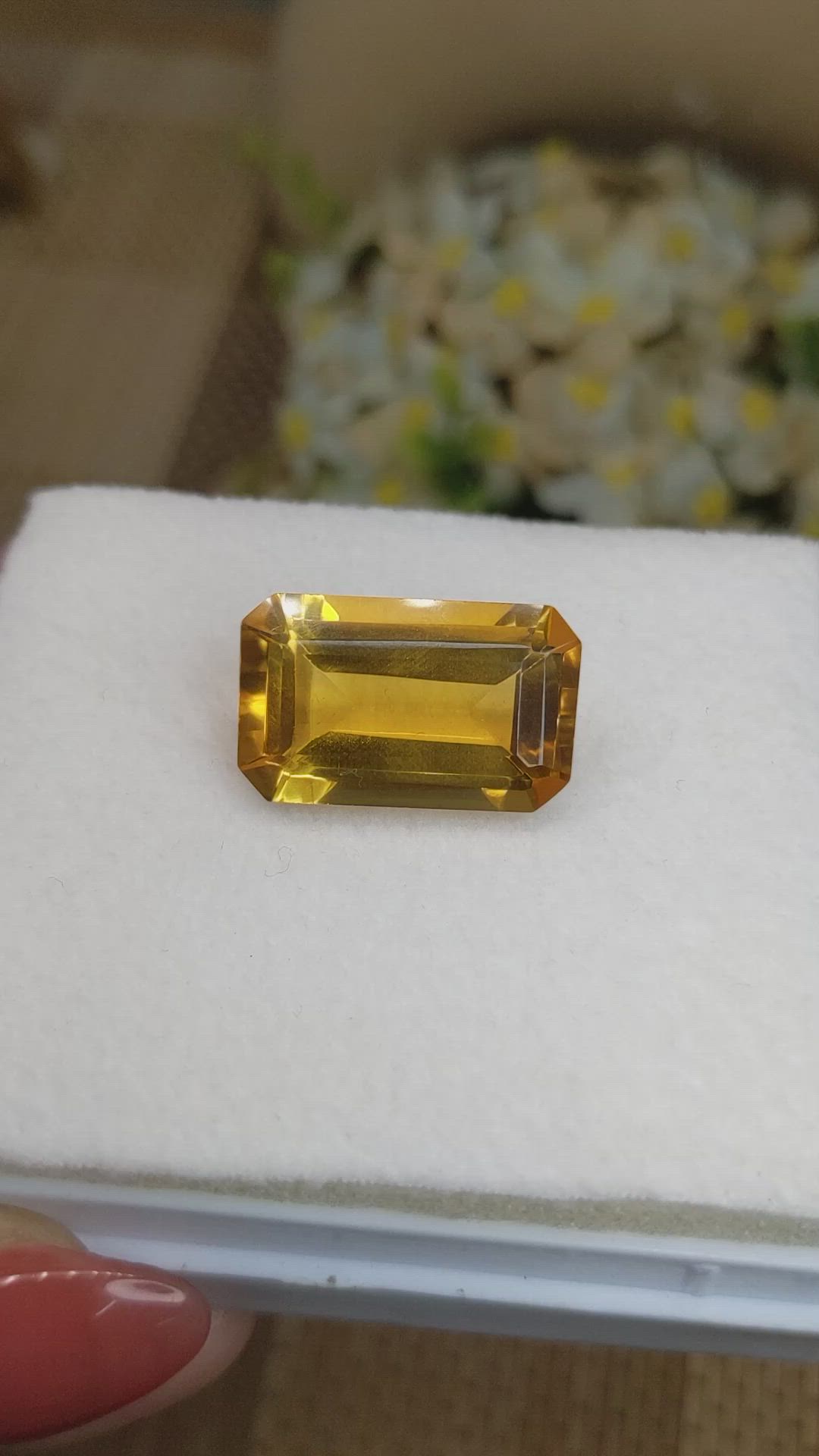 20.12 Ct. Yellowish Orange Citrine from Ceylon (Sri Lanka) Size Video
