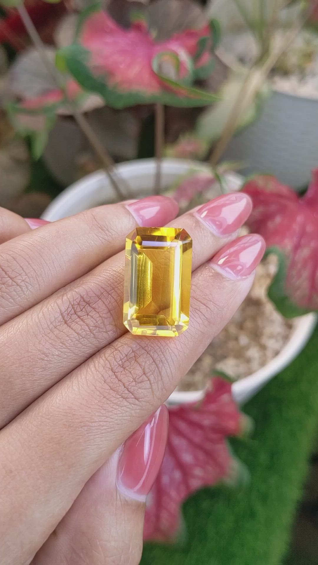 20.12 Ct. Yellowish Orange Citrine from Ceylon (Sri Lanka) Size Video