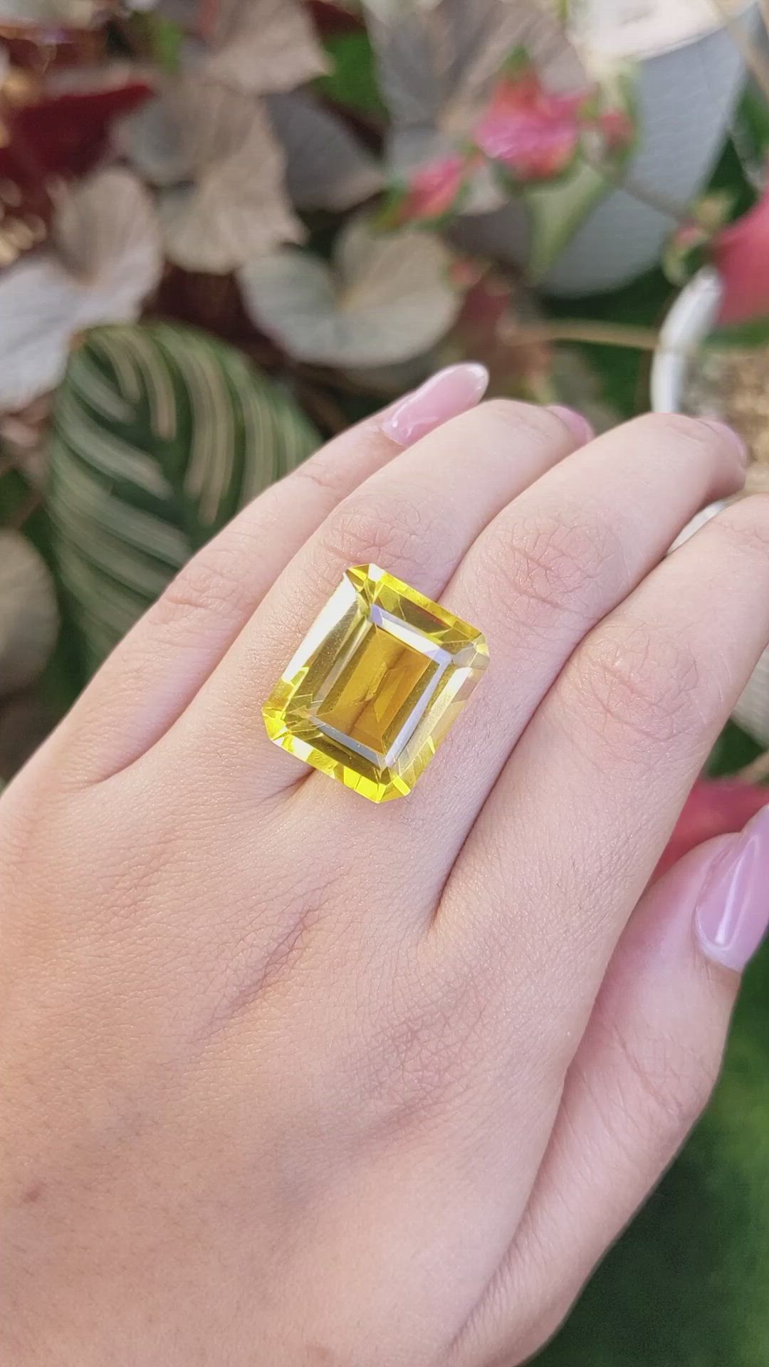 25.77 Ct. Yellowish Orange Citrine from Ceylon (Sri Lanka) Size Video