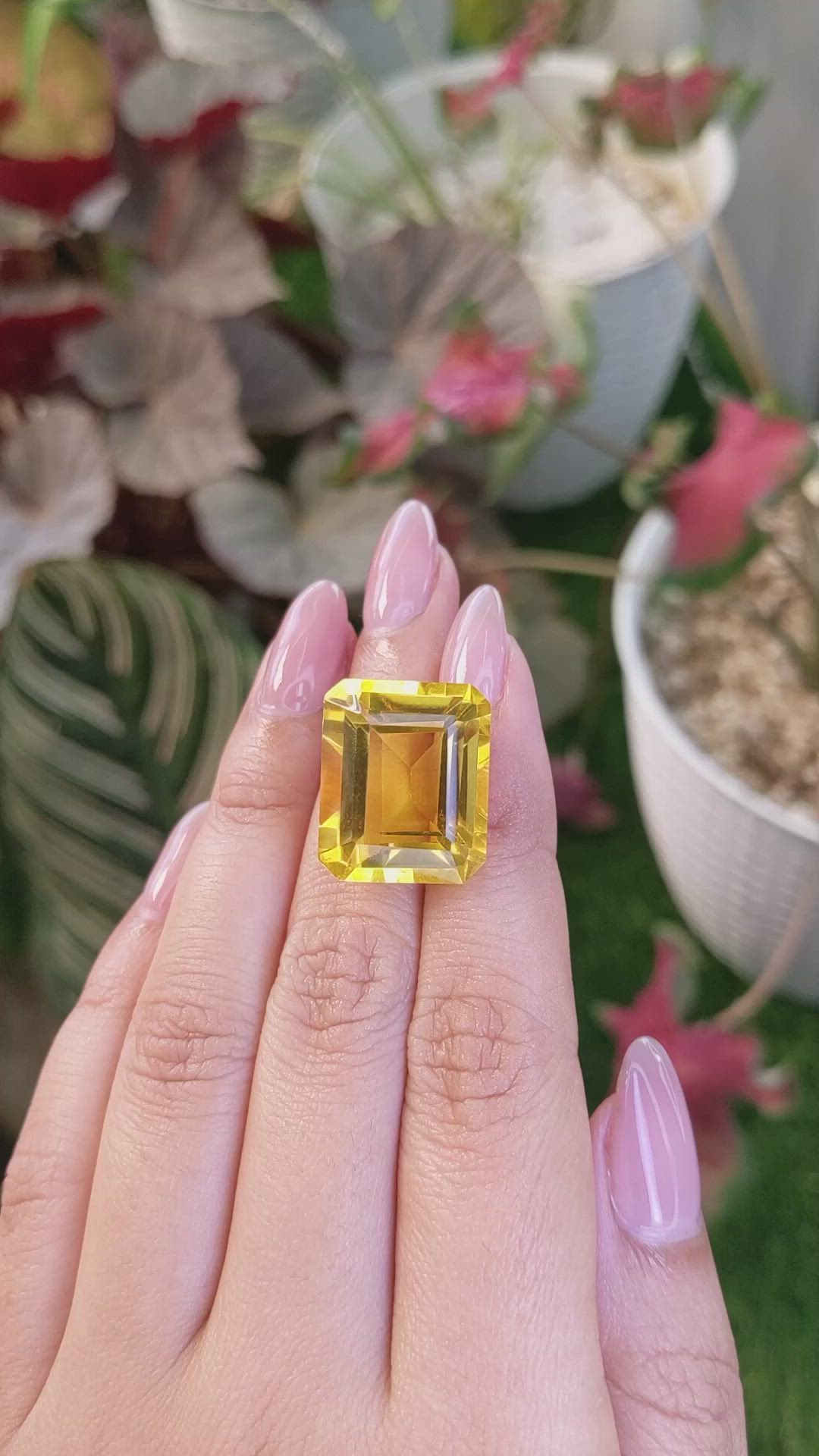 25.77 Ct. Yellowish Orange Citrine from Ceylon (Sri Lanka) Size Video