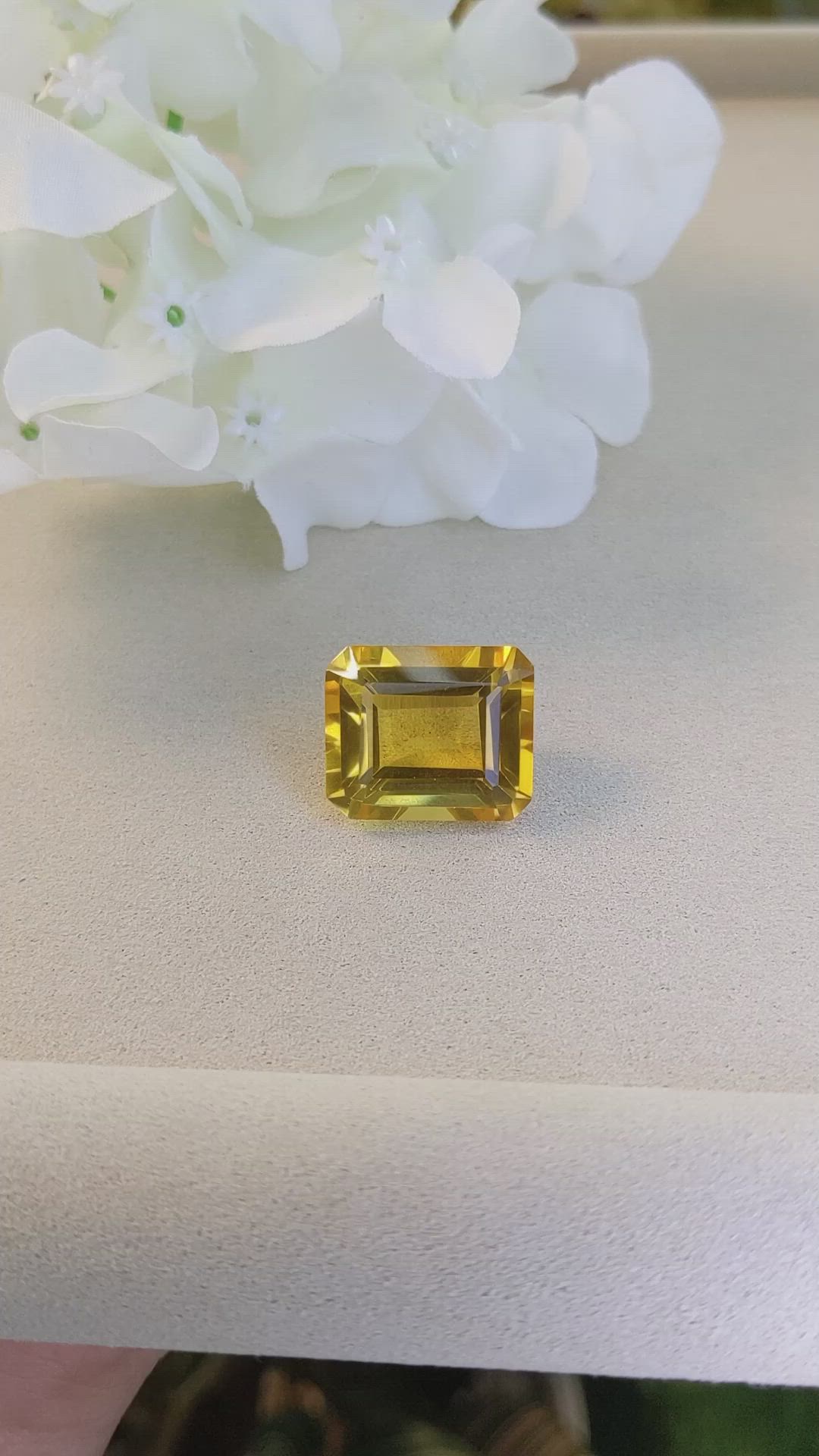 25.77 Ct. Yellowish Orange Citrine from Ceylon (Sri Lanka) Size Video