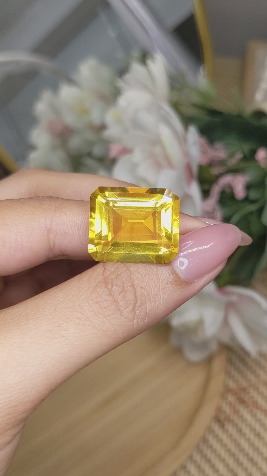 25.77 Ct. Yellowish Orange Citrine from Ceylon (Sri Lanka) Size Video