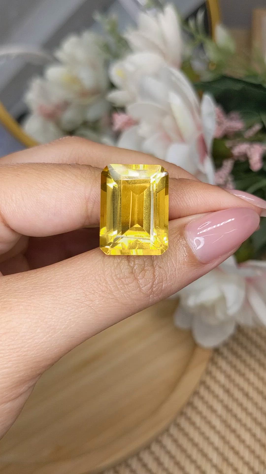 24.75 Ct. Yellow Citrine from Ceylon (Sri Lanka) Size Video