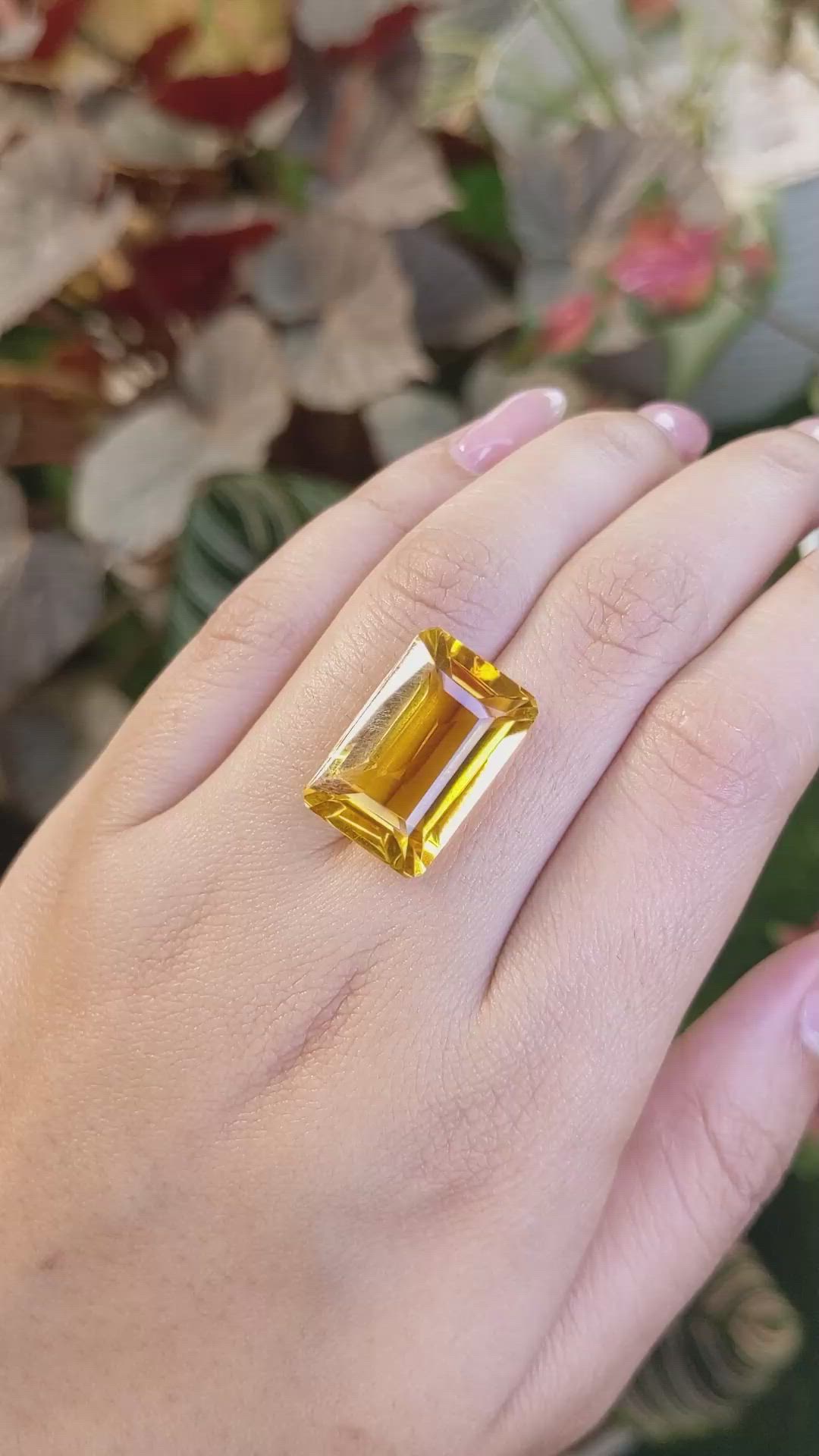 21.48 Ct. Yellowish Orange Citrine from Ceylon (Sri Lanka) Size Video