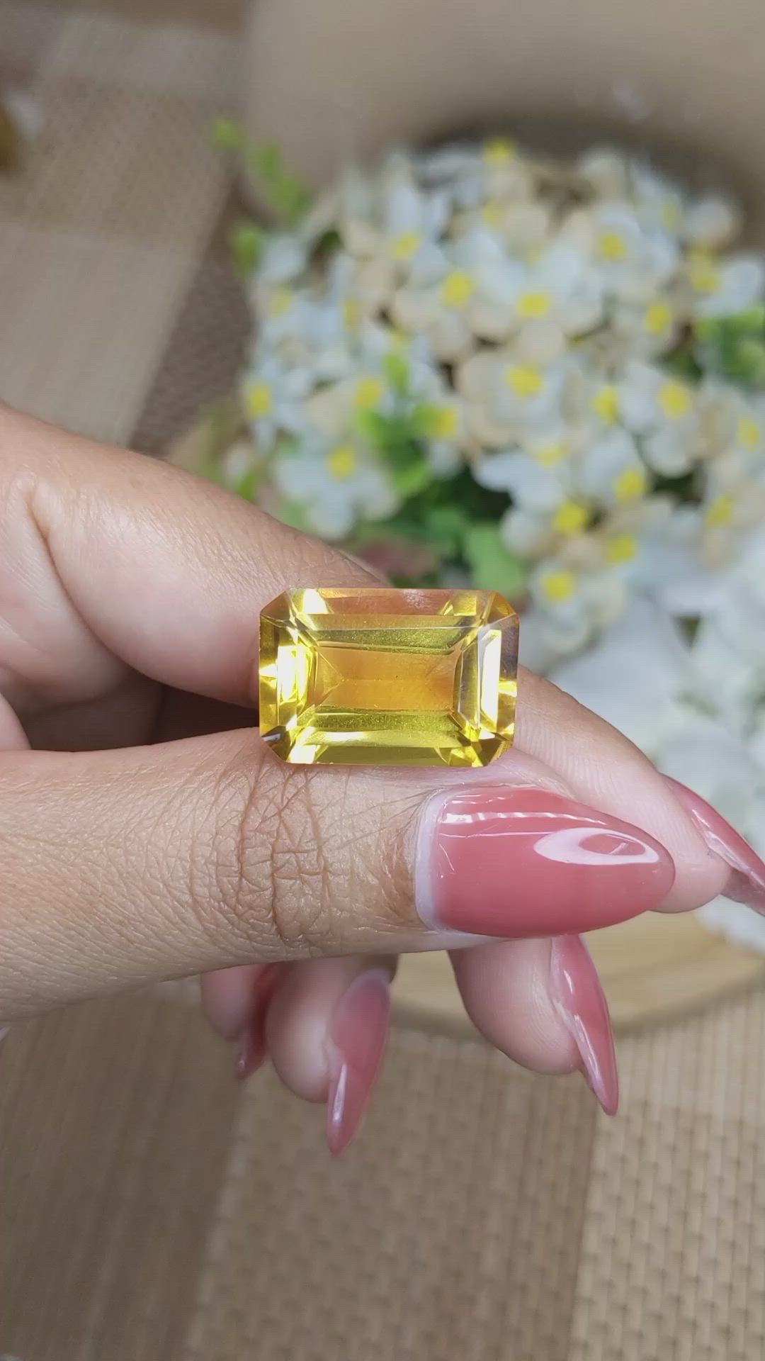 16.98 Ct. Yellowish Orange Citrine from Ceylon (Sri Lanka) Size Video