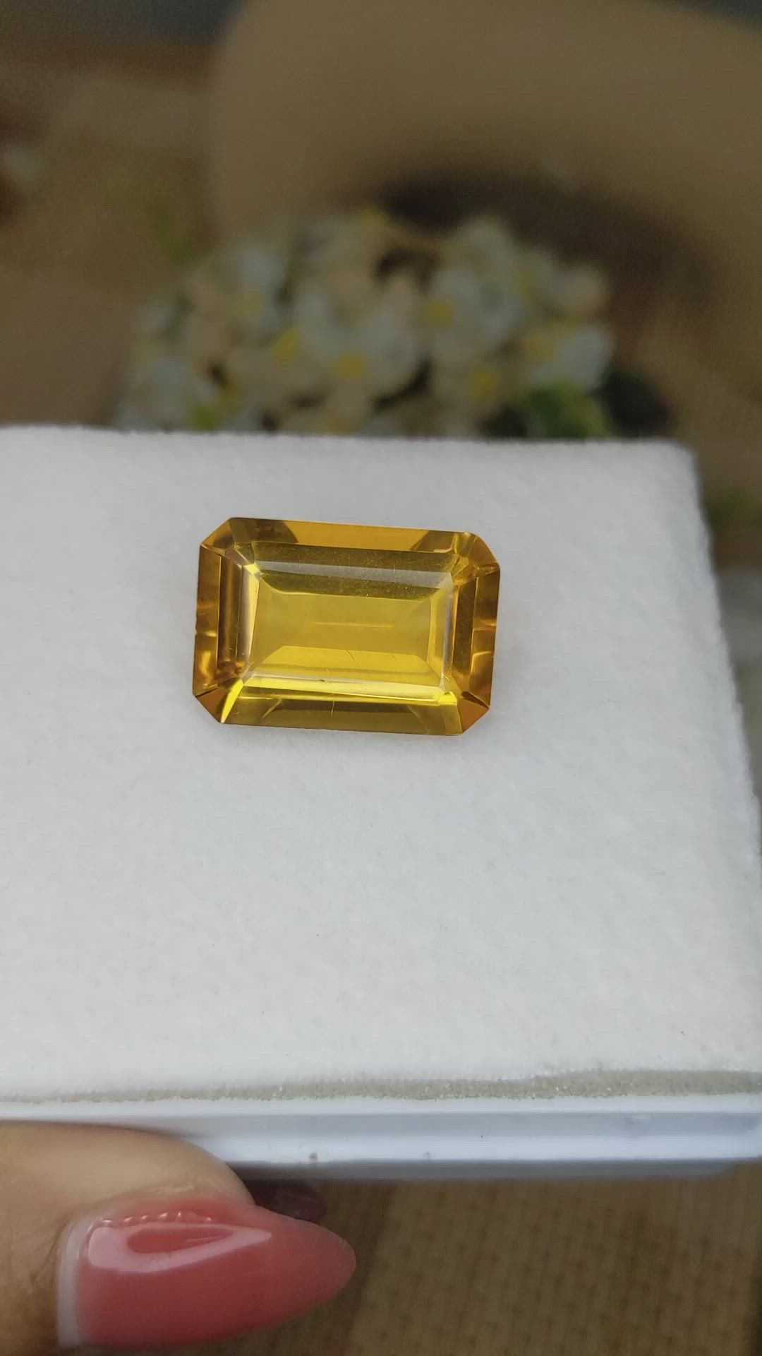 20.63 Ct. Yellowish Orange Citrine from Ceylon (Sri Lanka) Size Video