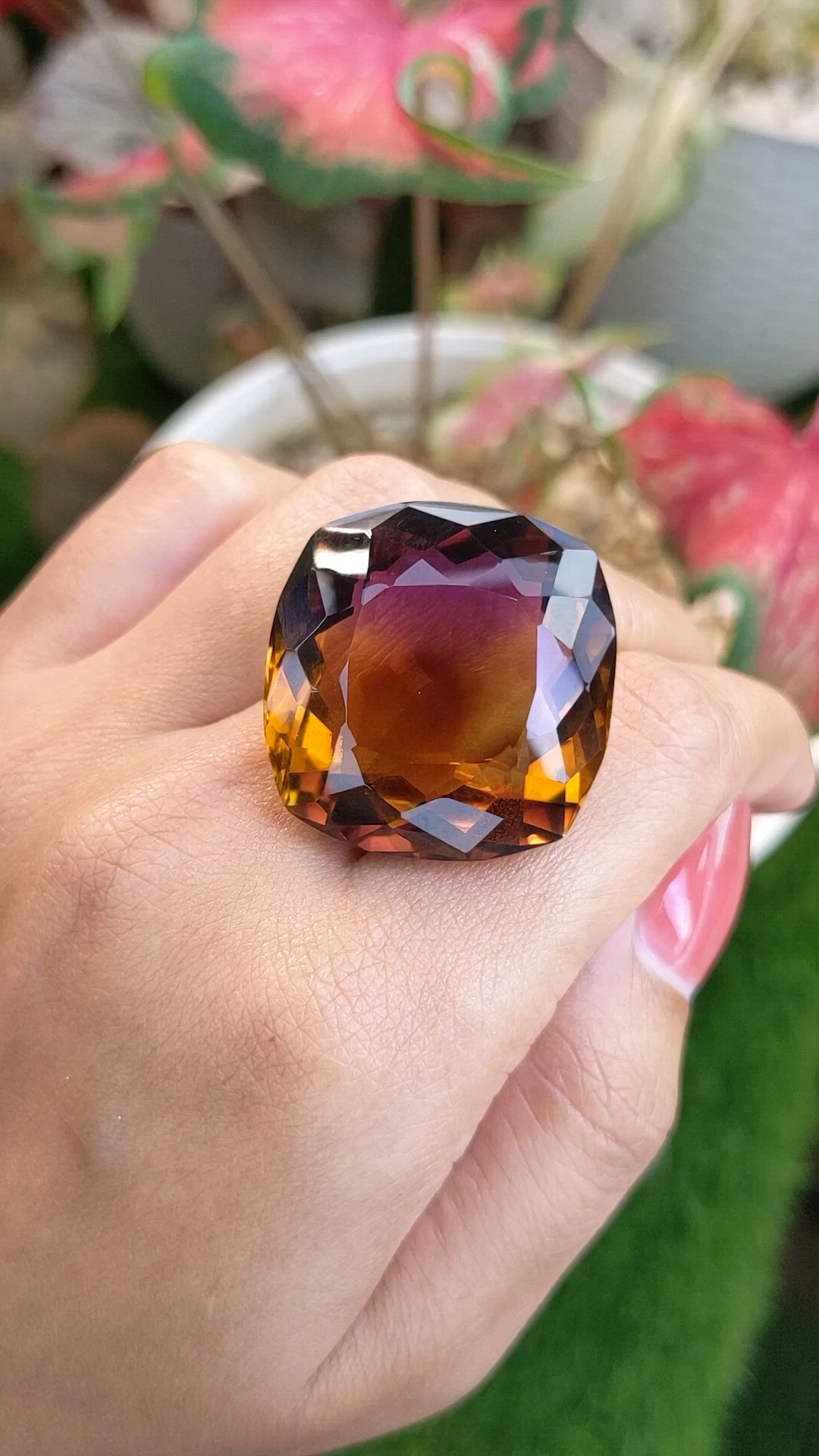 80.23 Ct. Bi Color Ametrine from Ceylon (Sri Lanka) Size Video