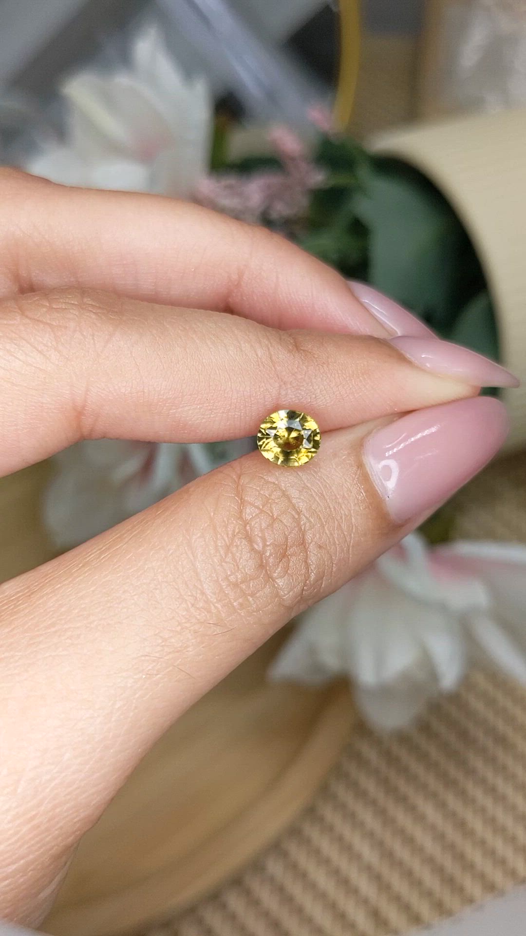 1.25 Ct. Yellow Tourmaline from Ceylon (Sri Lanka) Size Video
