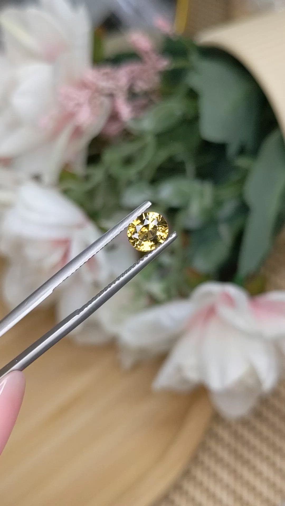 1.25 Ct. Yellow Tourmaline from Ceylon (Sri Lanka) Size Video