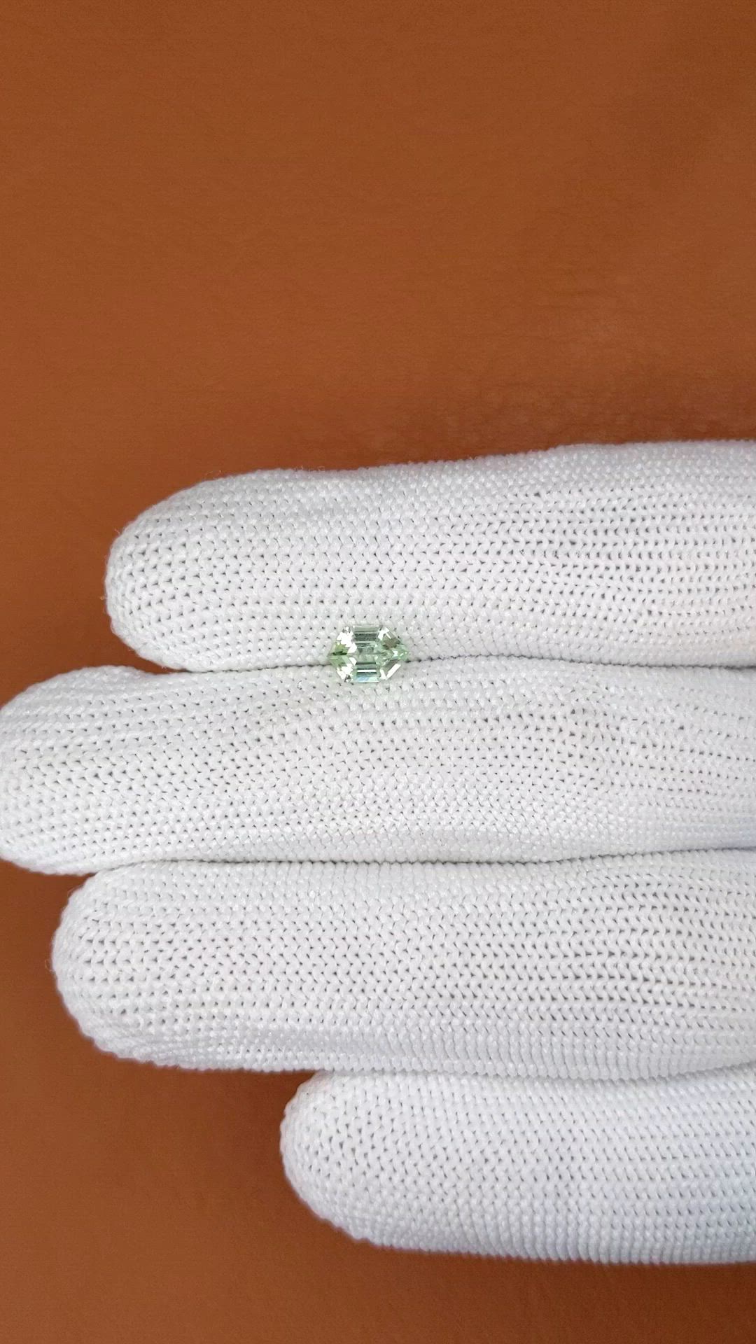 0.86 Ct. Green Chrysoberyl from Ceylon (Sri Lanka) Size Video