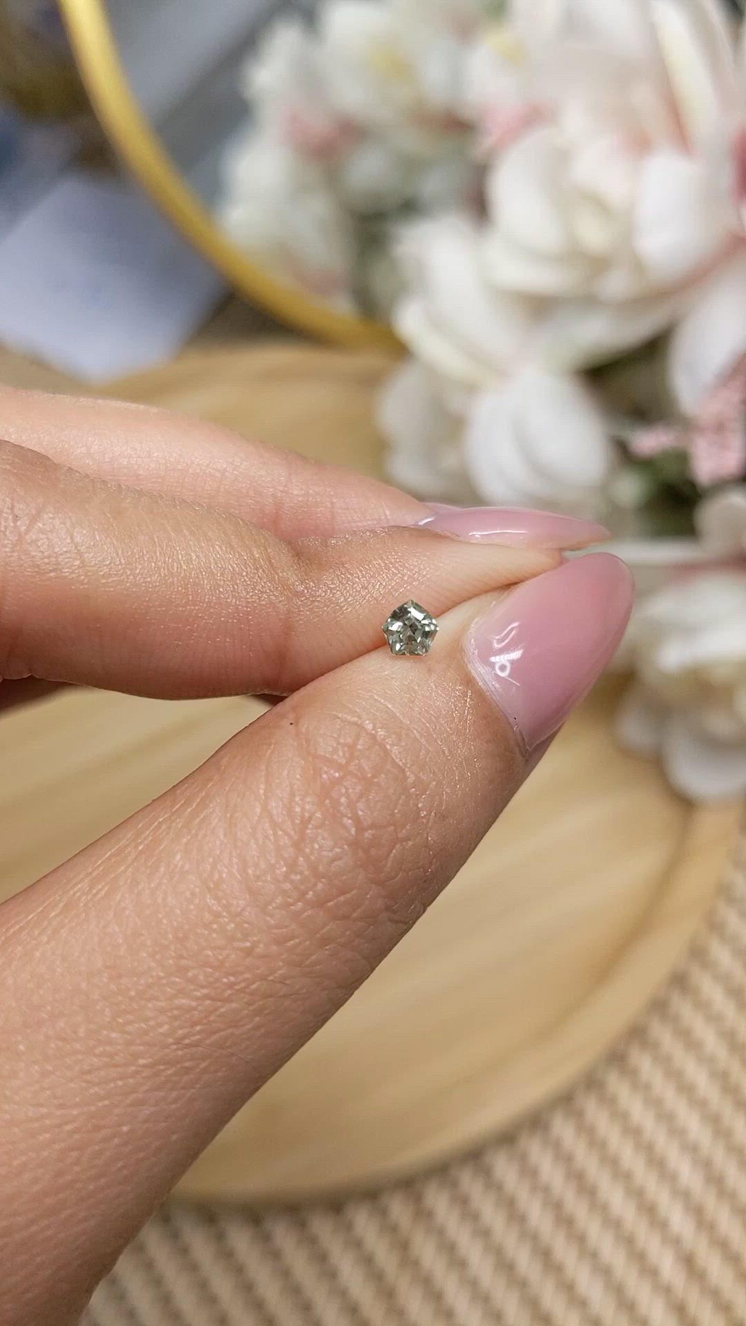 0.35 Ct. Green Chrysoberyl from Ceylon (Sri Lanka) Size Video