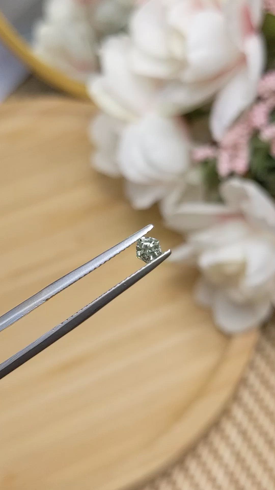 0.35 Ct. Green Chrysoberyl from Ceylon (Sri Lanka) Size Video
