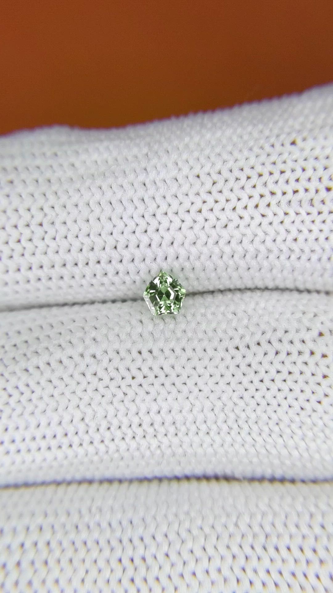 0.35 Ct. Green Chrysoberyl from Ceylon (Sri Lanka) Size Video
