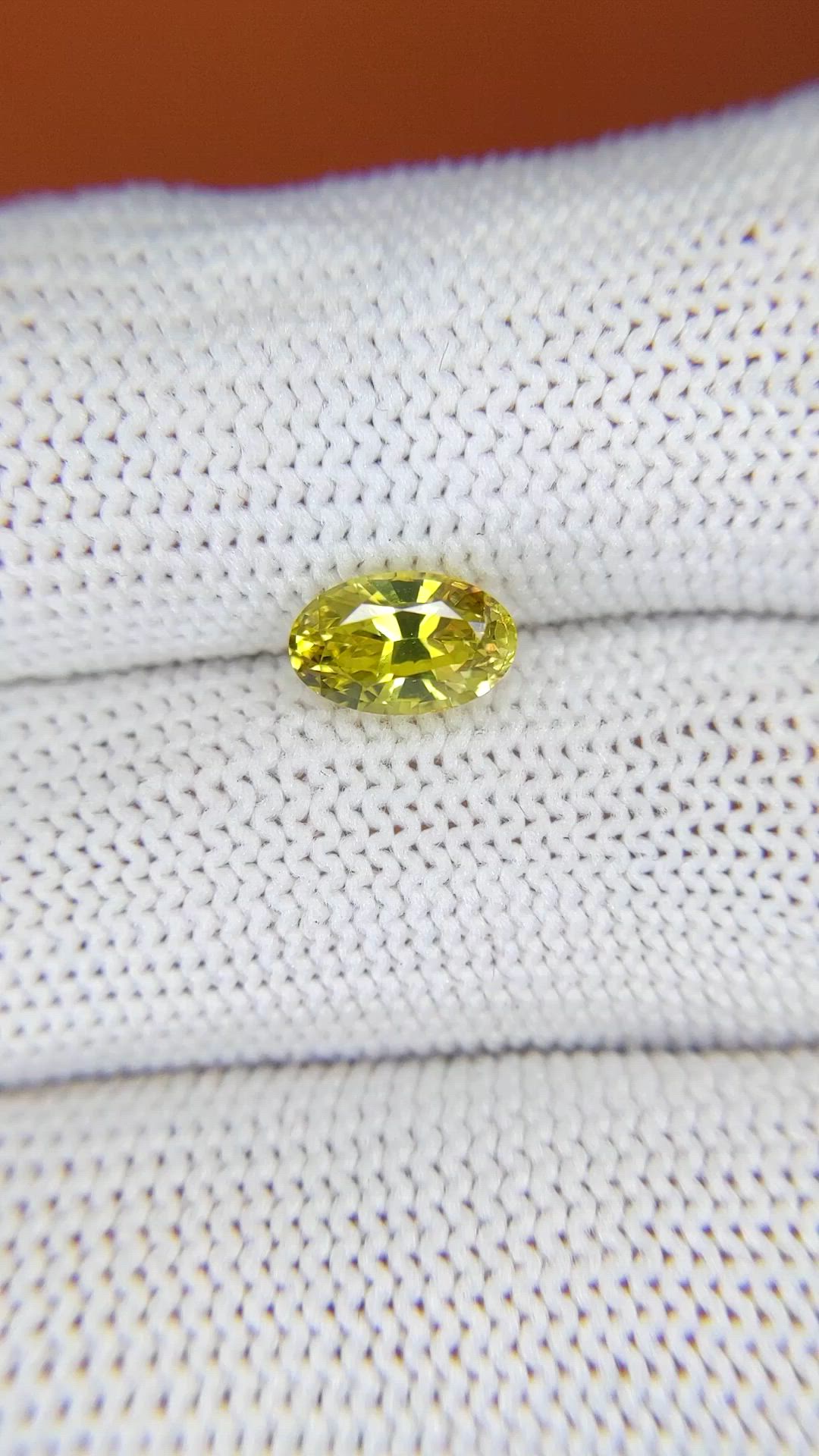 1.56 Ct. Greenish Yellow Chrysoberyl from Ceylon (Sri Lanka) Size Video