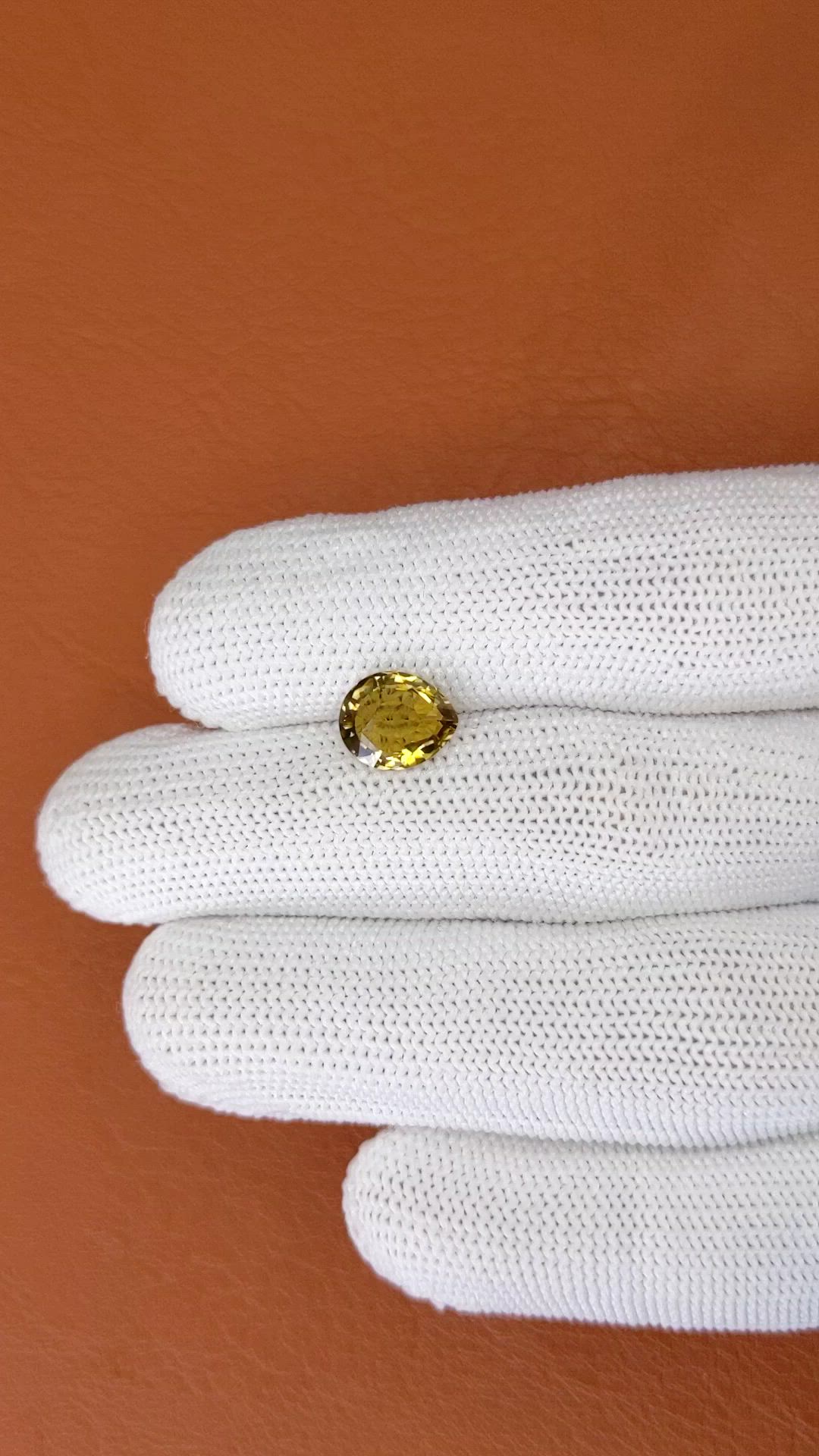 2.50 Ct. Golden Brown Sinhalite from Ceylon (Sri Lanka) Size Video