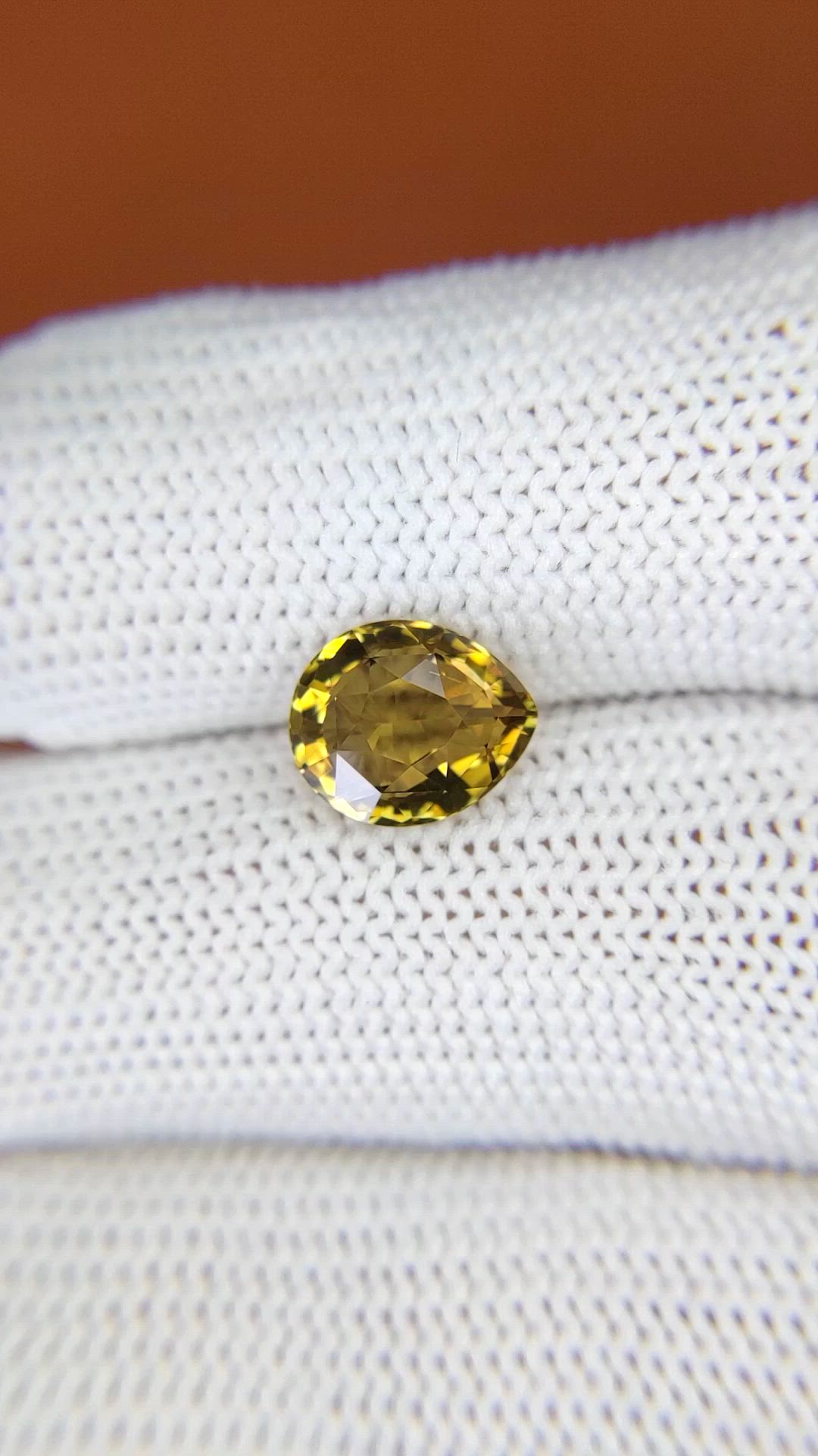 2.50 Ct. Golden Brown Sinhalite from Ceylon (Sri Lanka) Size Video