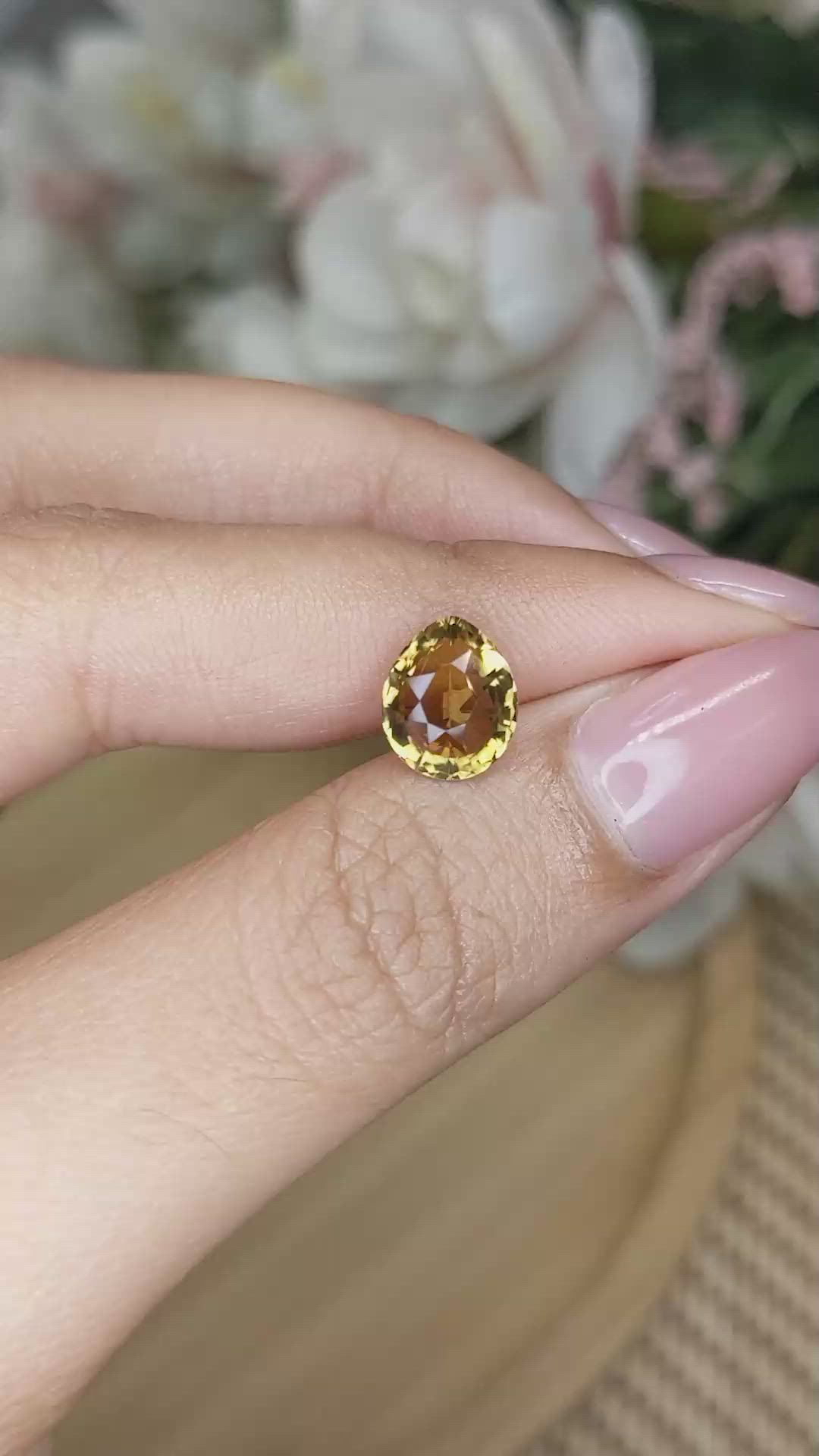 2.50 Ct. Golden Brown Sinhalite from Ceylon (Sri Lanka) Size Video