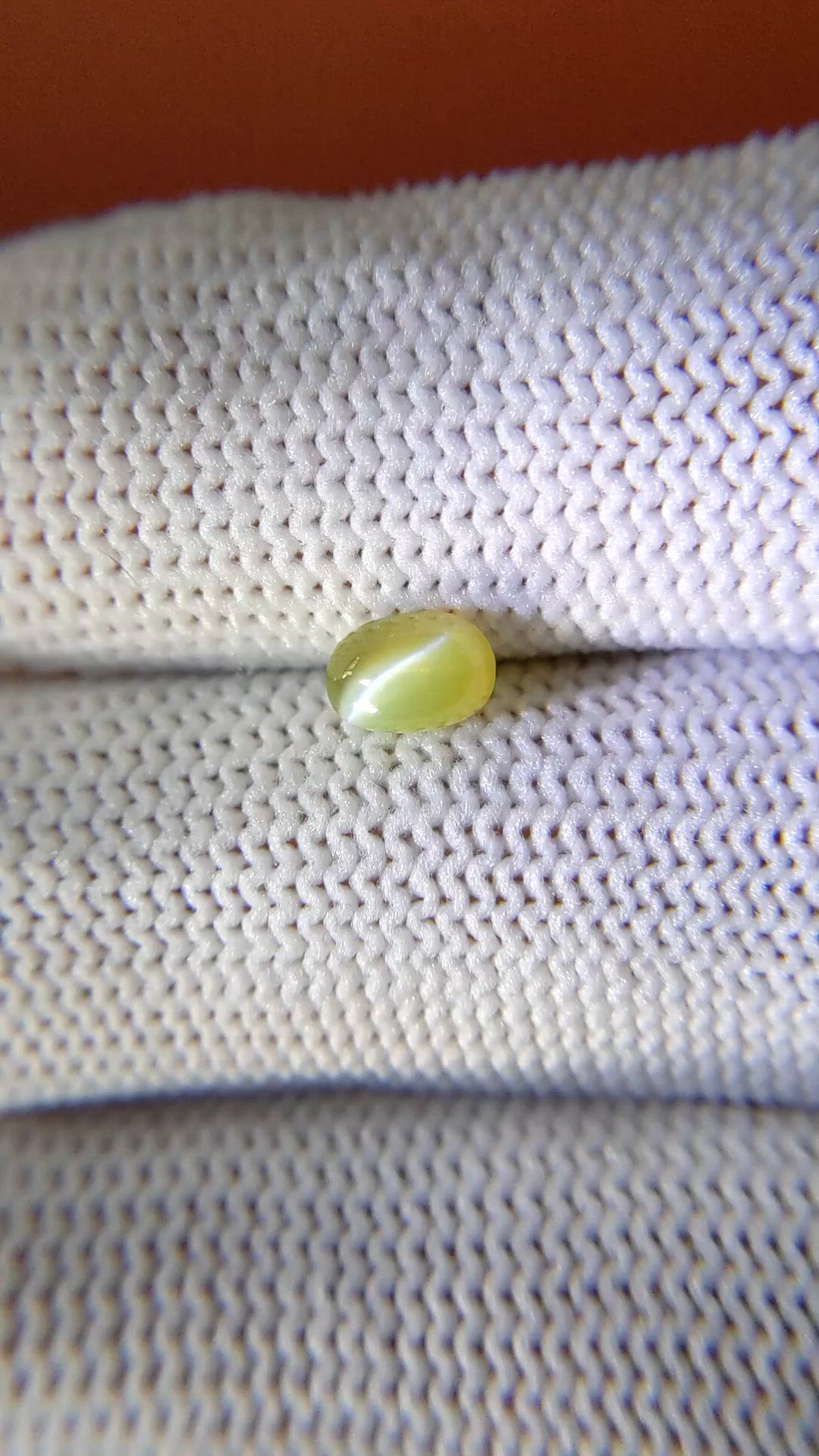 0.98 Ct. Yellow Cabochon Chrysoberyl from Ceylon (Sri Lanka) Size Video