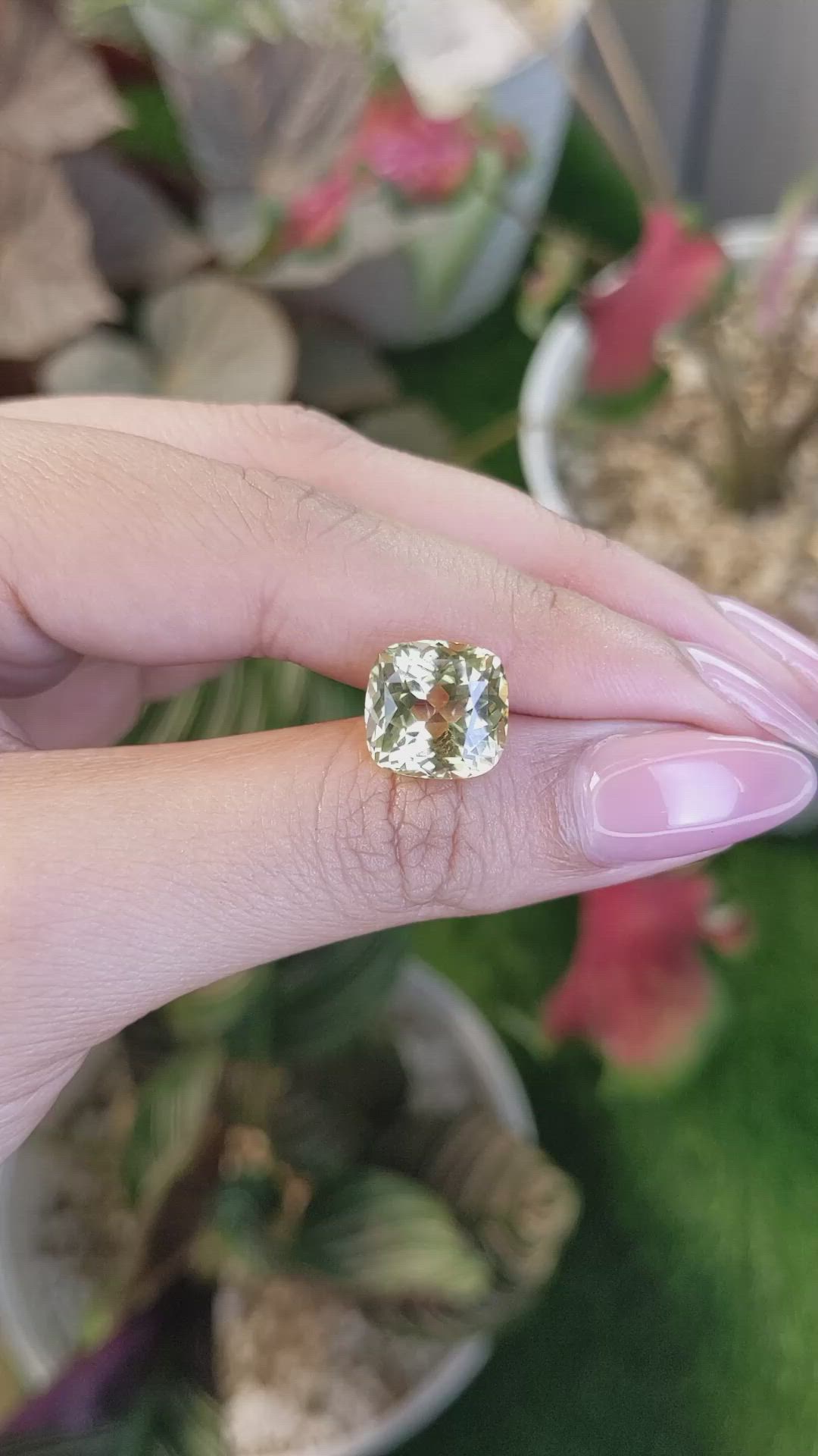 8.30 Ct. Greenish Yellow Chrysoberyl from Ceylon (Sri Lanka) Size Video