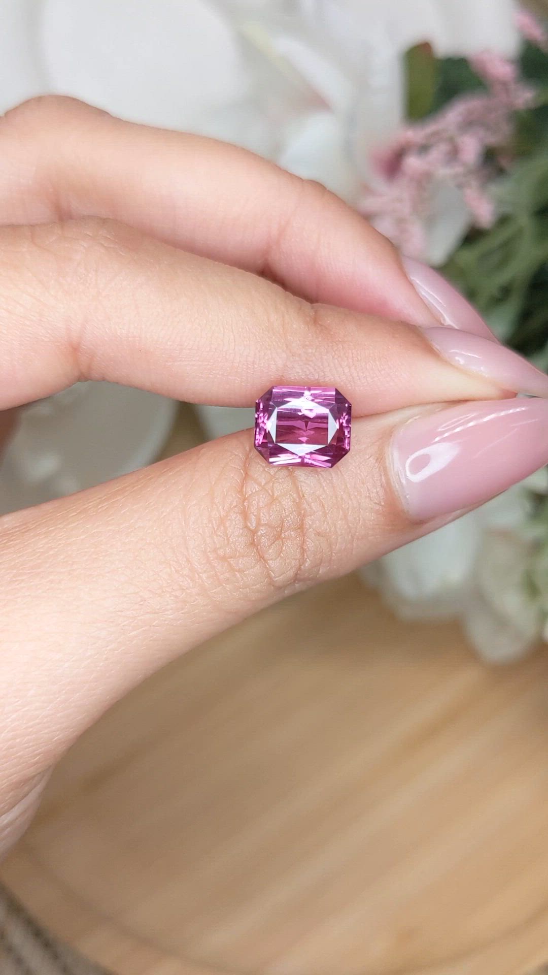 3.18 Ct. Pink Spinel from Ceylon (Sri Lanka) Size Video