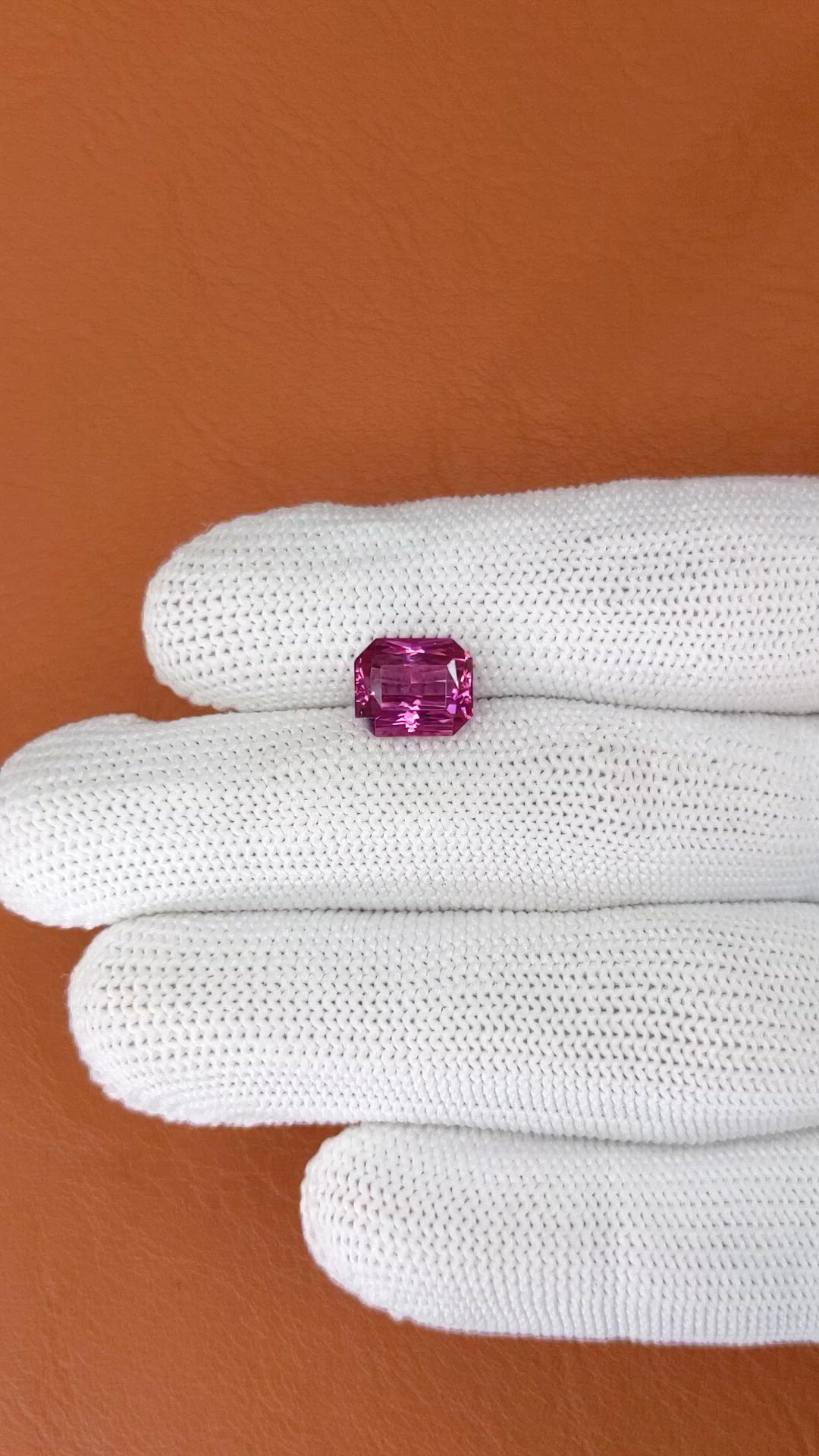 3.18 Ct. Pink Spinel from Ceylon (Sri Lanka) Size Video