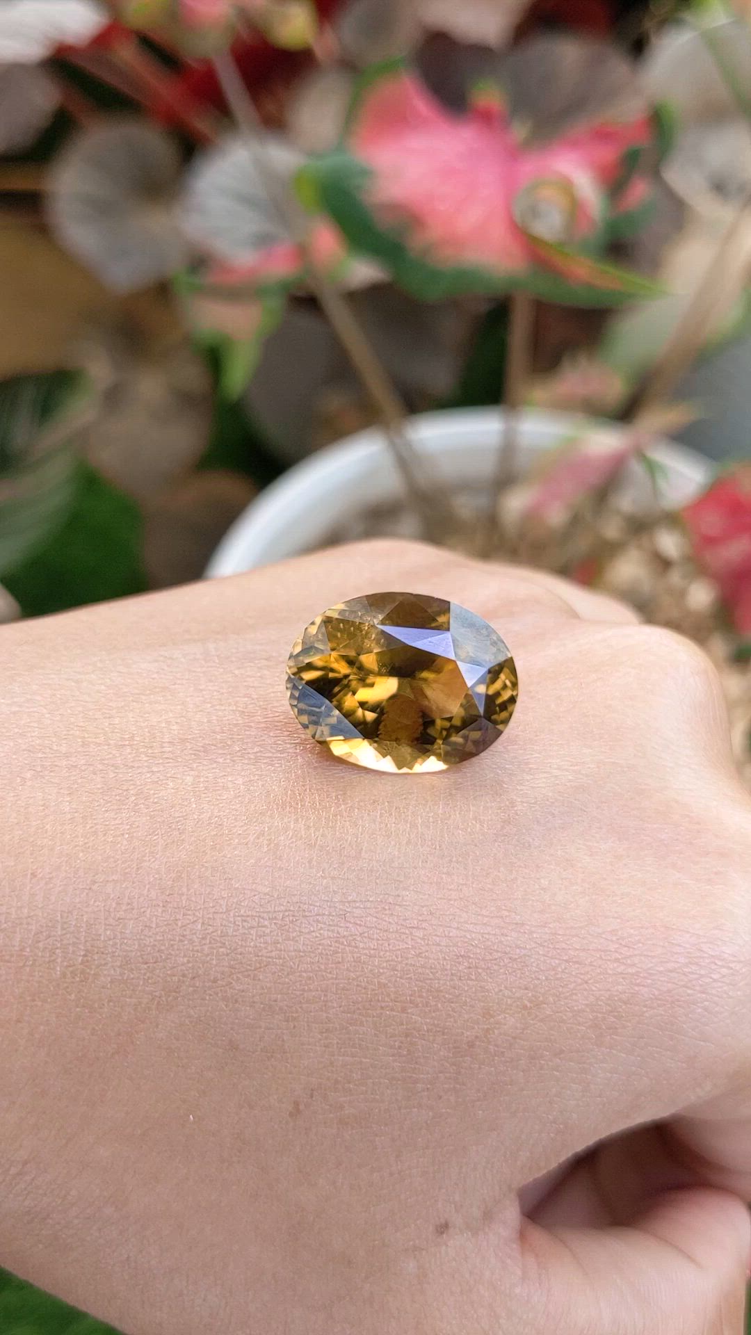 20.89 Ct. Golden Brown Sinhalite from Ceylon (Sri Lanka) Size Video