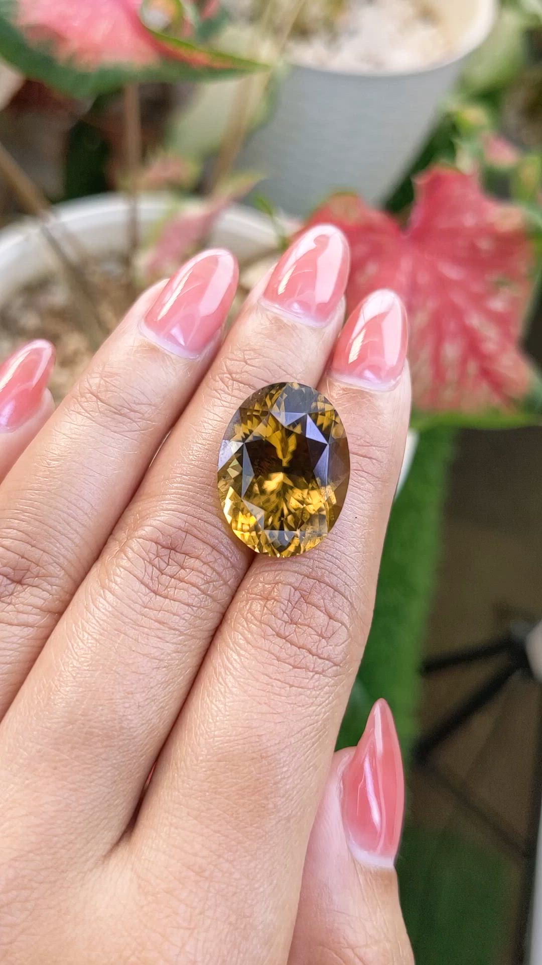 20.89 Ct. Golden Brown Sinhalite from Ceylon (Sri Lanka) Size Video