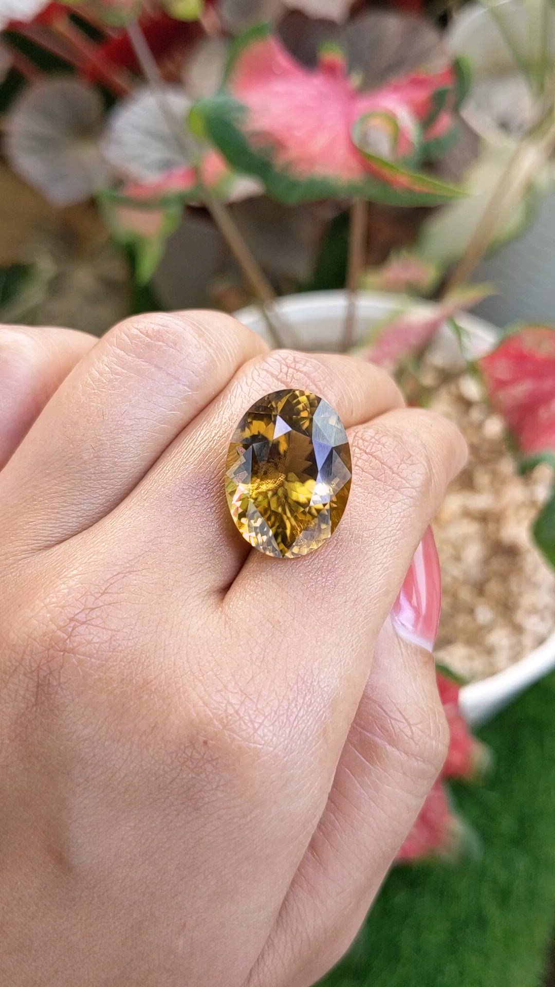 20.89 Ct. Golden Brown Sinhalite from Ceylon (Sri Lanka) Size Video