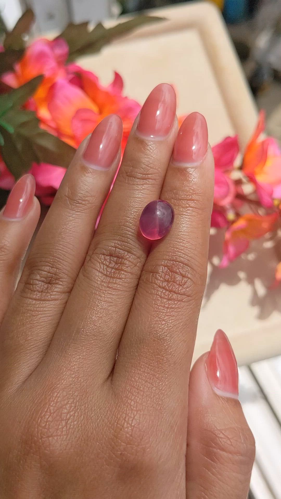 5.46 Ct. Pink Star Rose Quartz from Ceylon (Sri Lanka) Size Video