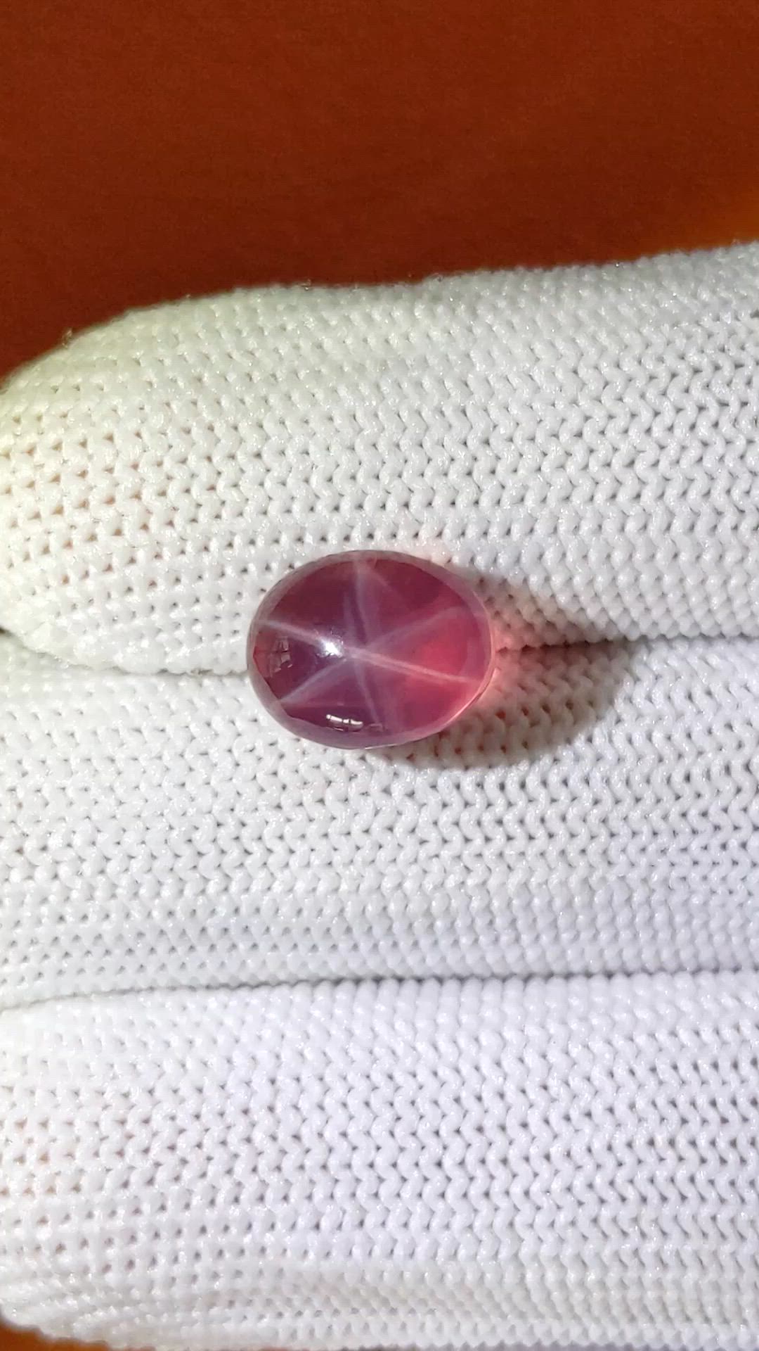 5.46 Ct. Pink Star Rose Quartz from Ceylon (Sri Lanka) Size Video