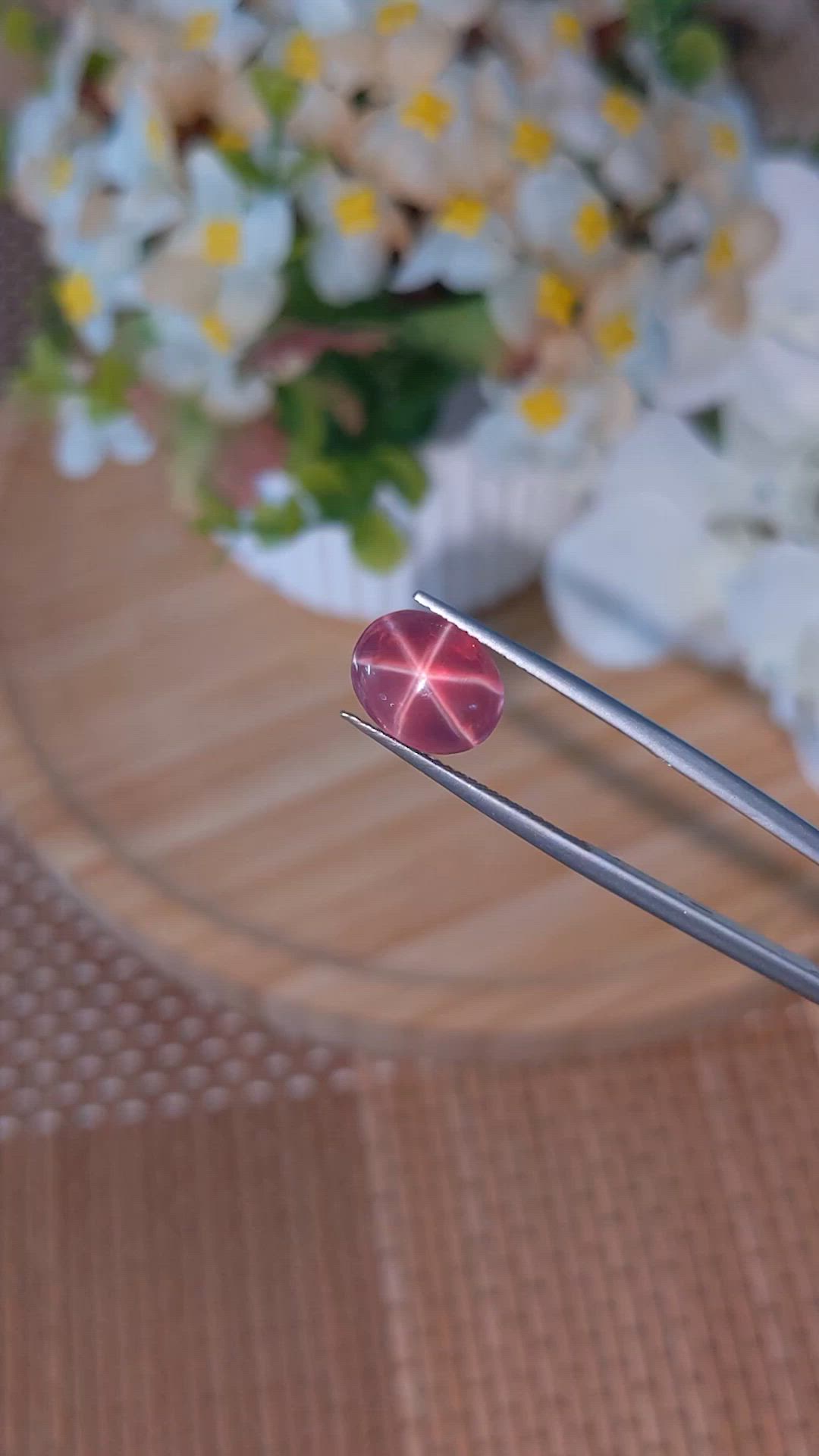 5.46 Ct. Pink Star Rose Quartz from Ceylon (Sri Lanka) Size Video