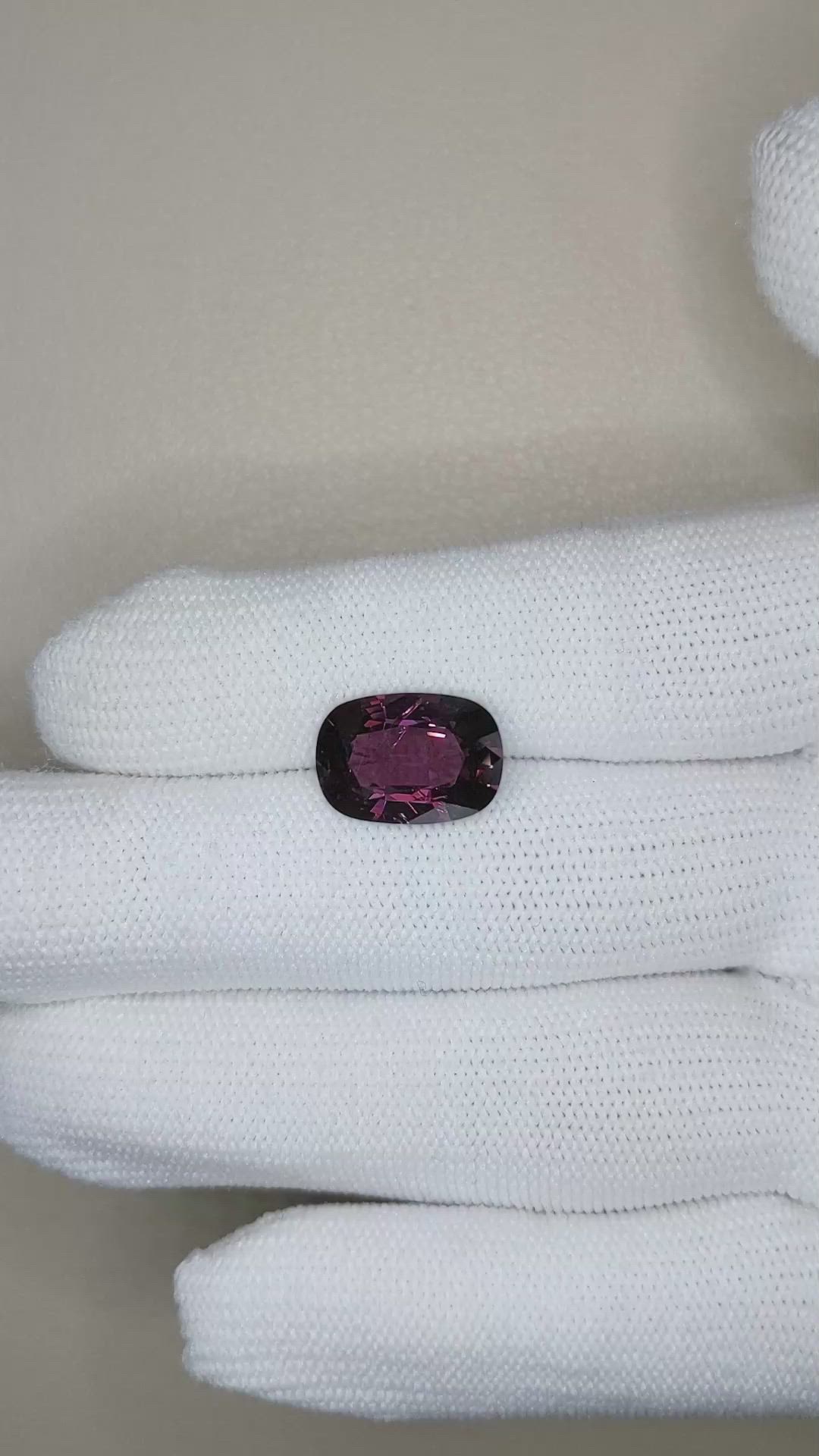 6.02 Ct. Pinkish Purple Spinel from Ceylon (Sri Lanka) Size Video