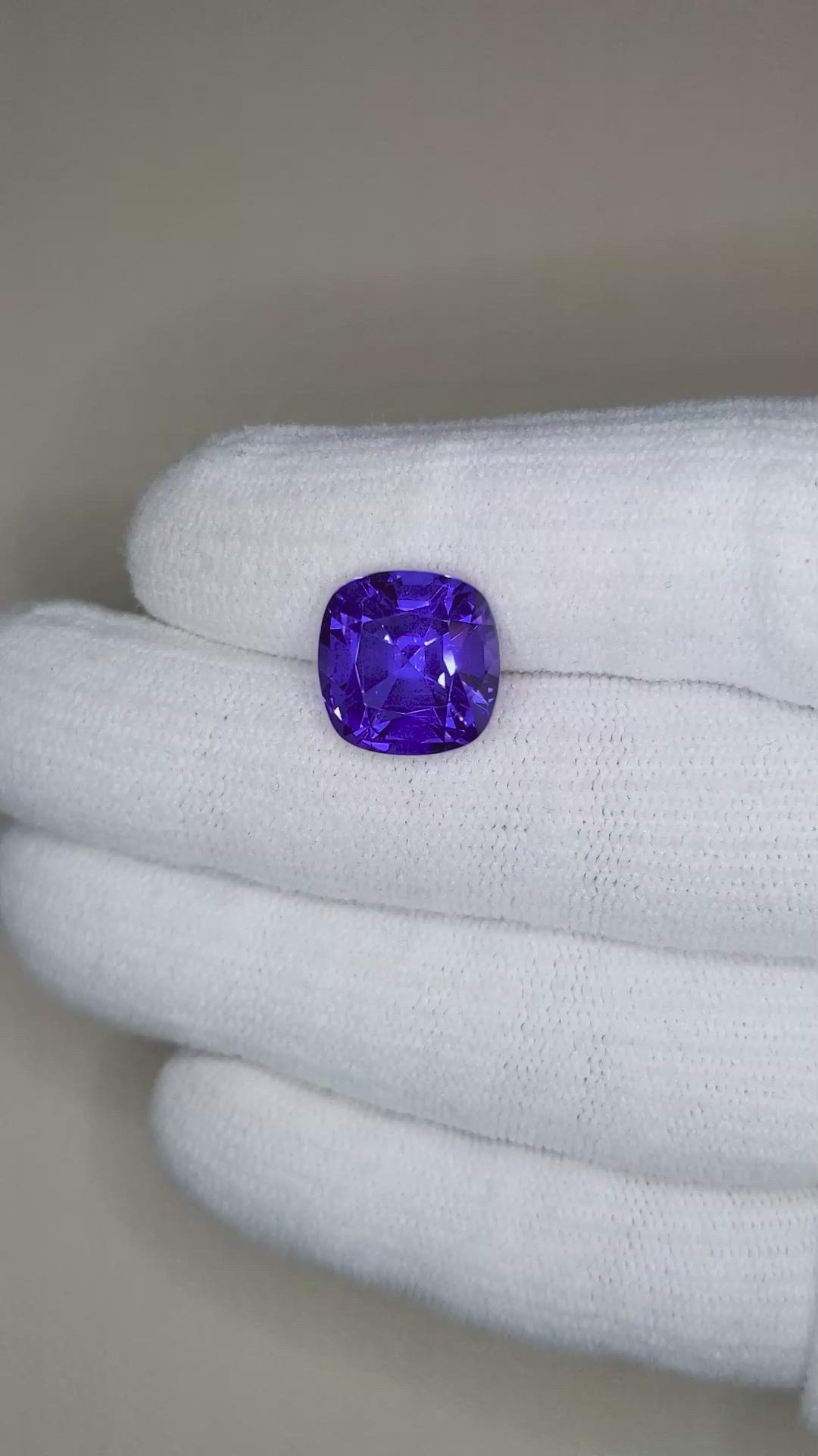 8.83 Ct. Violet Tanzanite from Tanzania Size Video