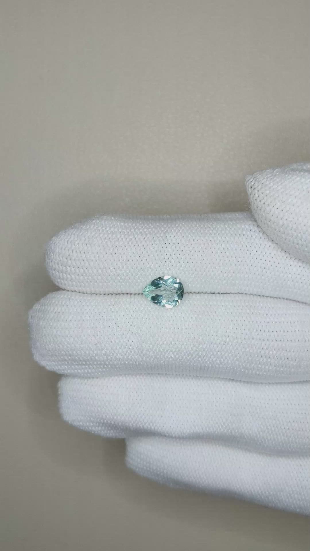 0.85 Ct. Blue Aquamarine from Brazil Size Video