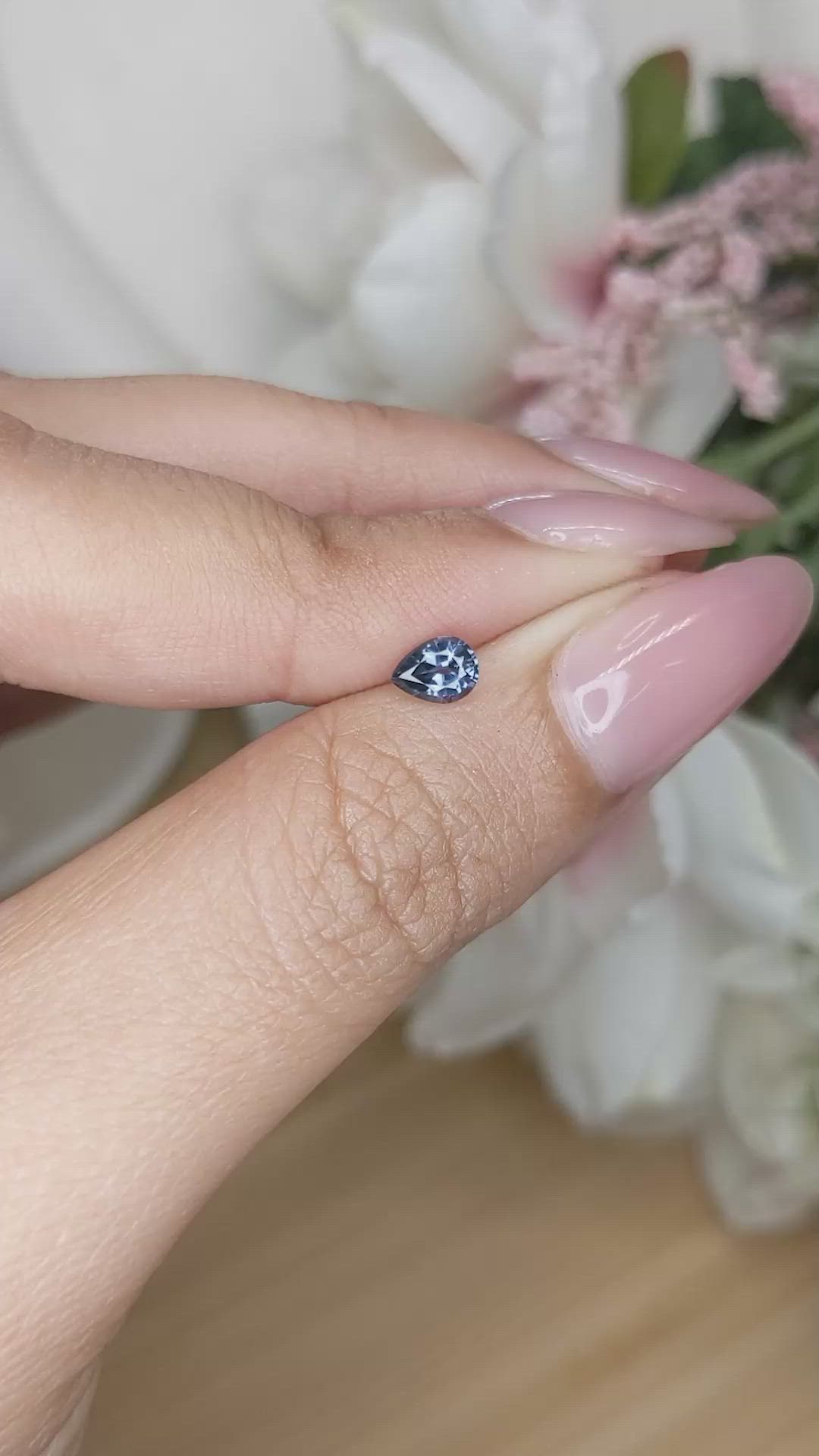 0.39 Ct. Blue Spinel from Ceylon (Sri Lanka) Size Video