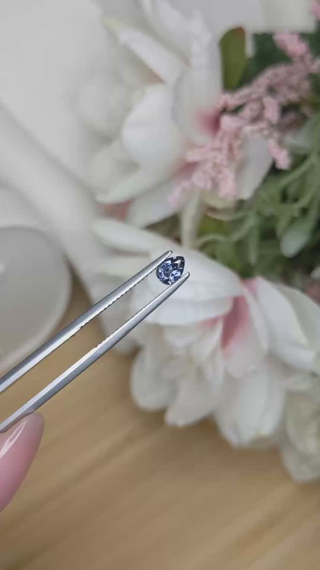 0.39 Ct. Blue Spinel from Ceylon (Sri Lanka) Size Video