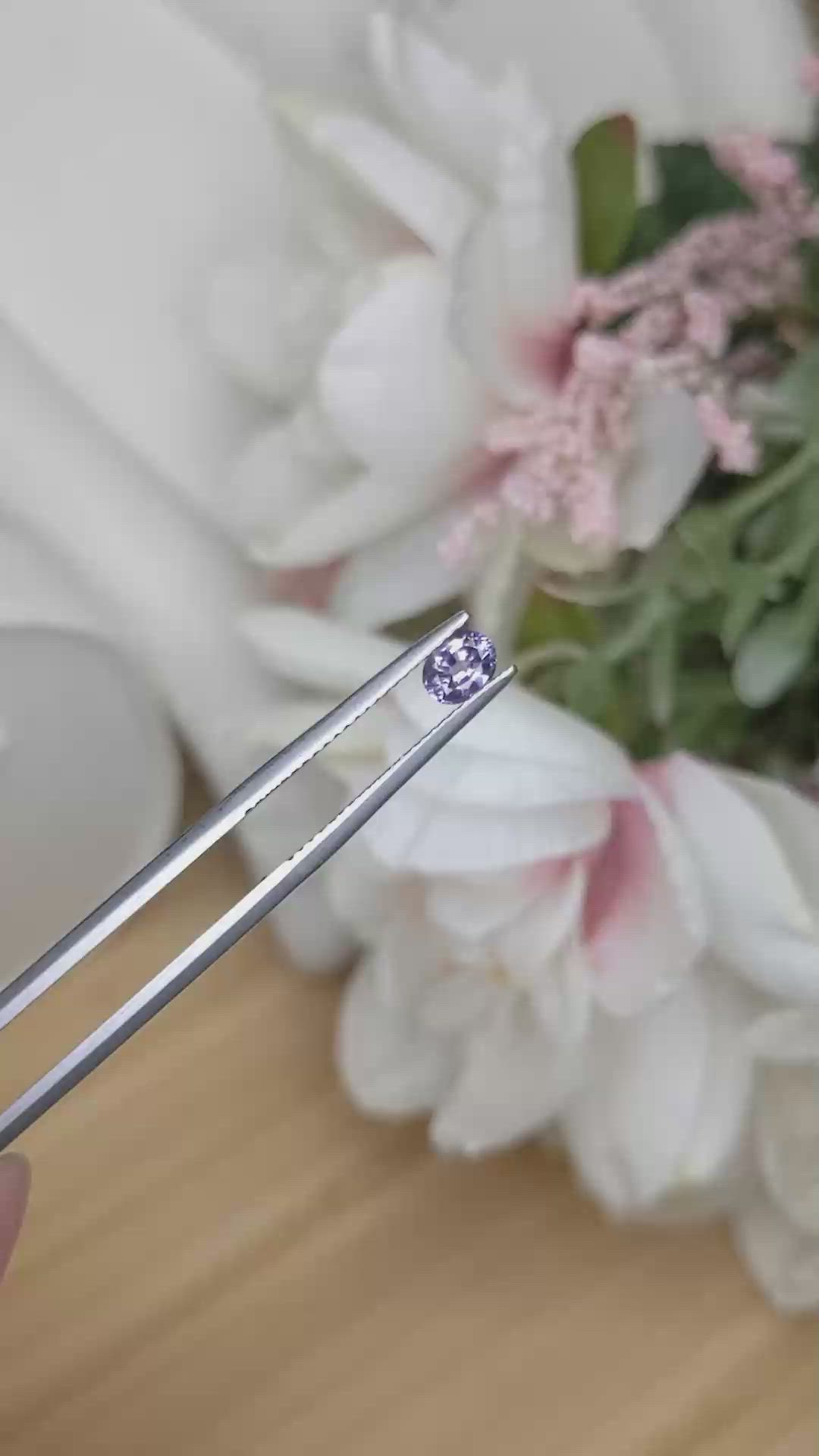 0.40 Ct. Violet Spinel from Ceylon (Sri Lanka) Size Video