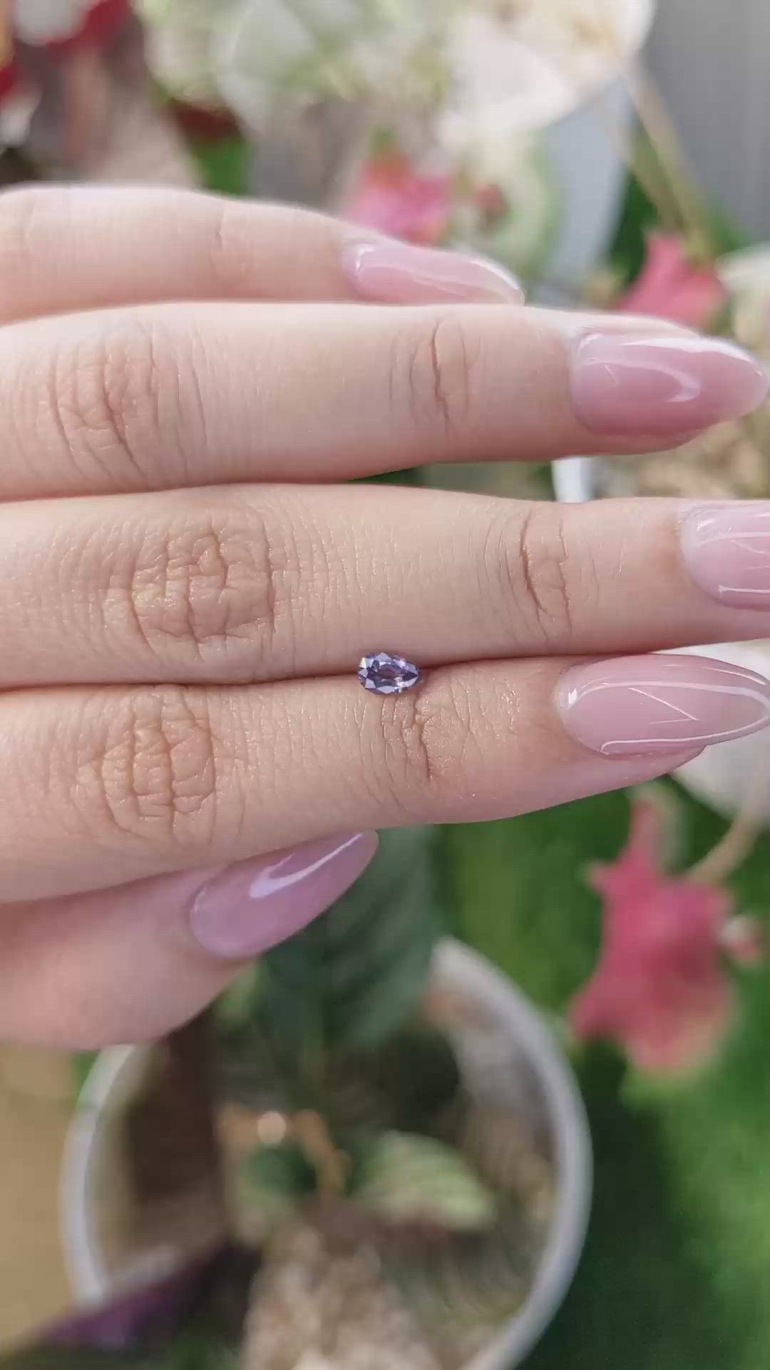 0.28 Ct. Purple Spinel from Ceylon (Sri Lanka) Size Video