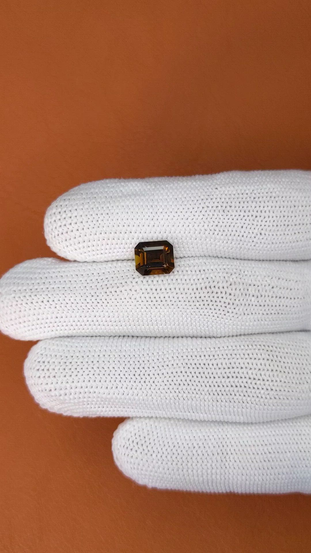 1.91 Ct. Orangish Brown Zircon from Ceylon (Sri Lanka) Size Video
