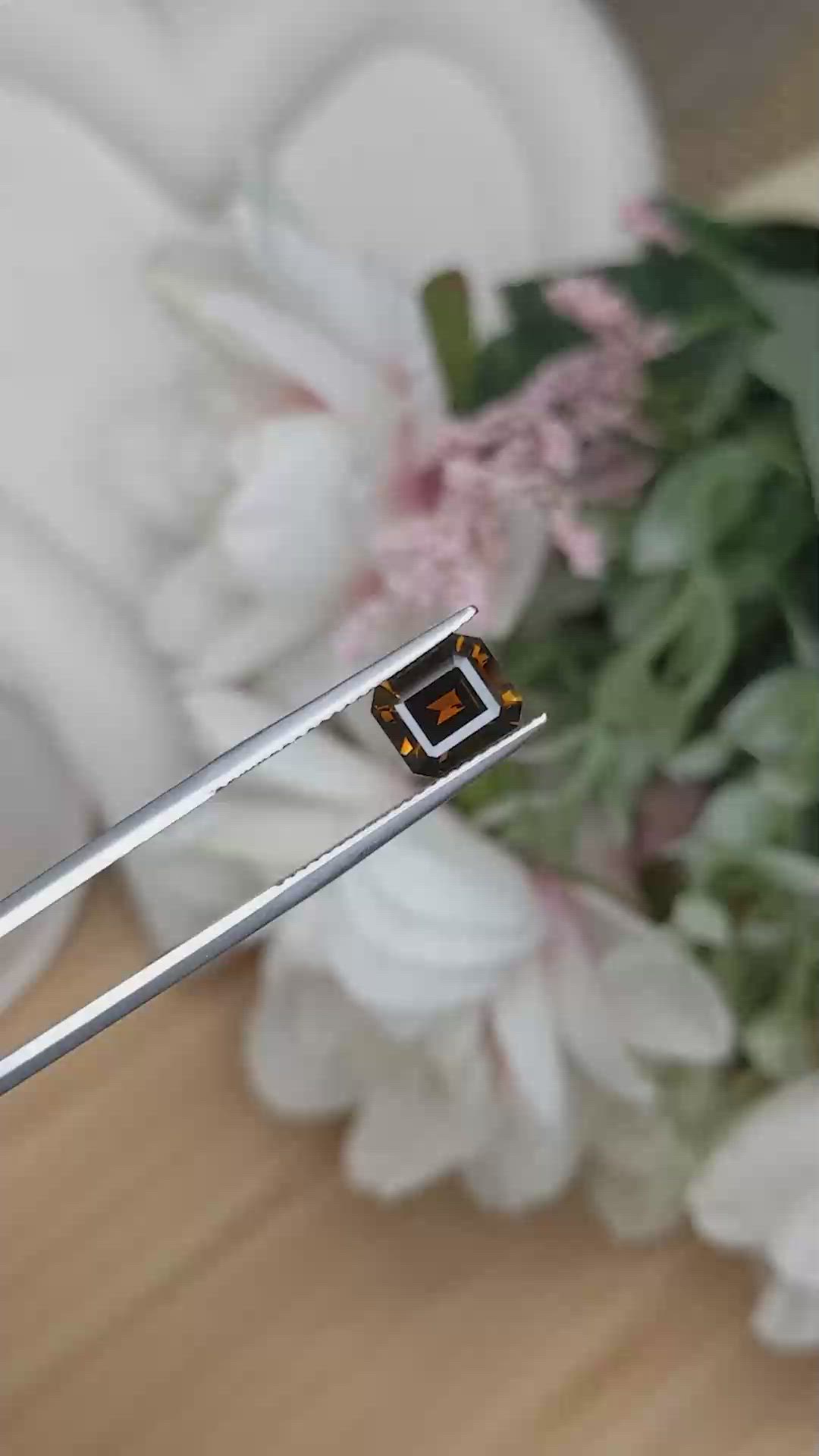 1.91 Ct. Orangish Brown Zircon from Ceylon (Sri Lanka) Size Video