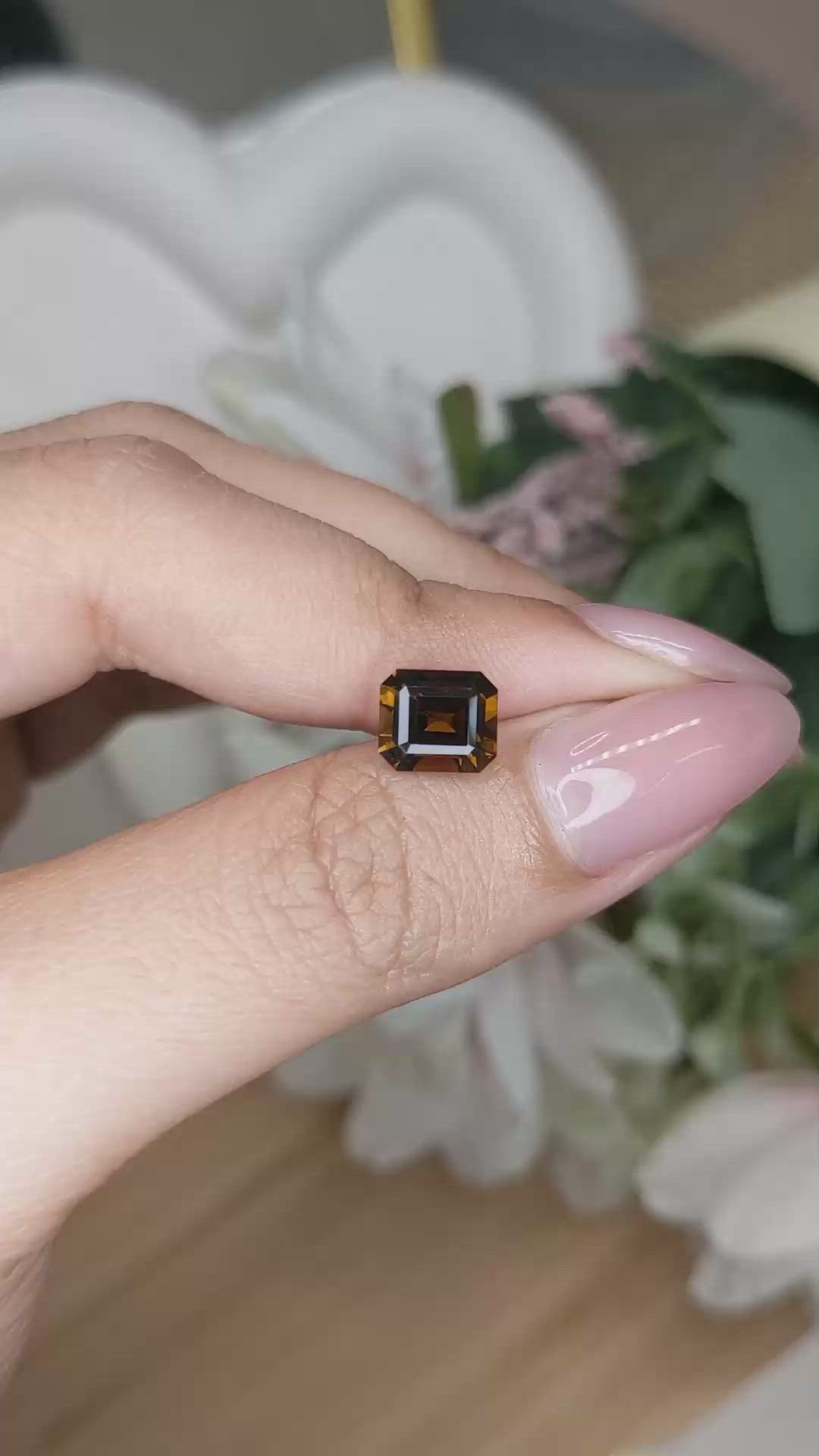 1.91 Ct. Orangish Brown Zircon from Ceylon (Sri Lanka) Size Video