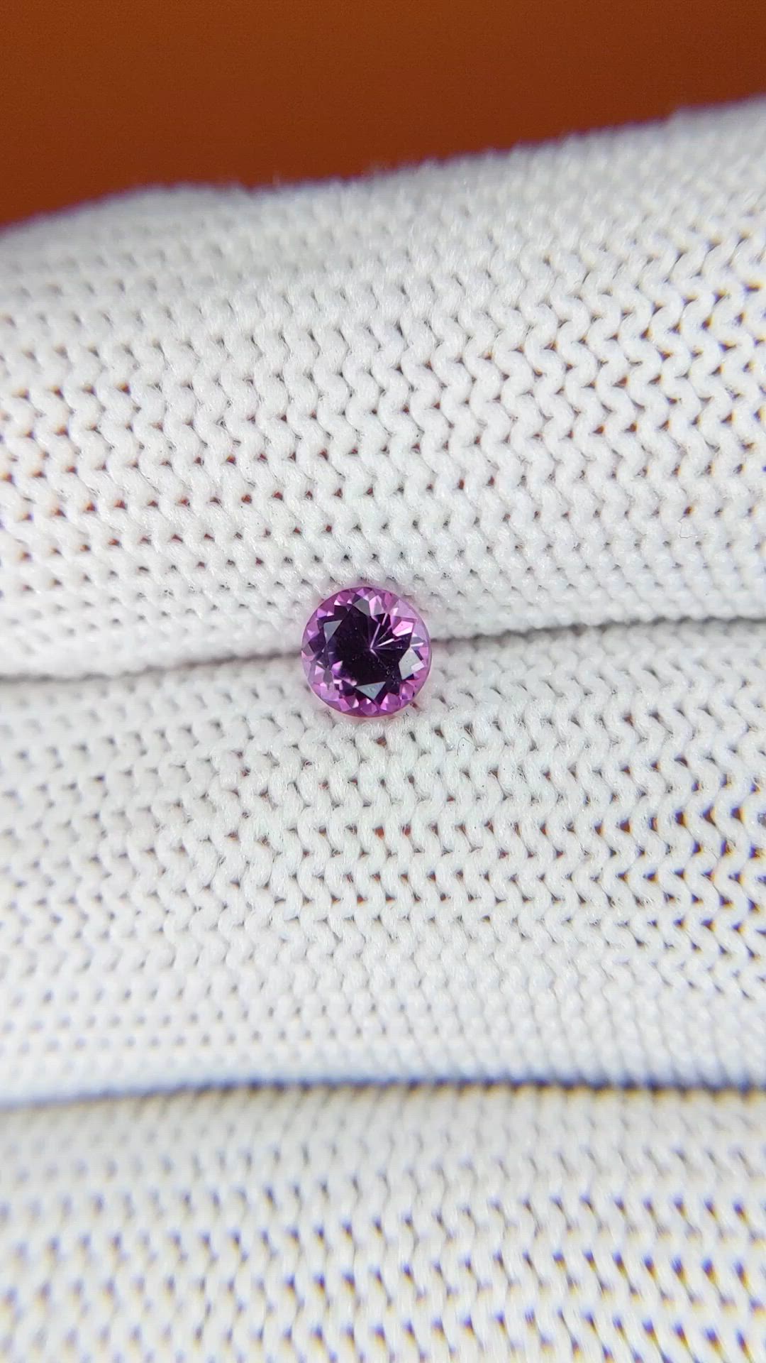 0.49 Ct. Pinkish Purple Rhodolite Garnet from Ceylon (Sri Lanka) Size Video