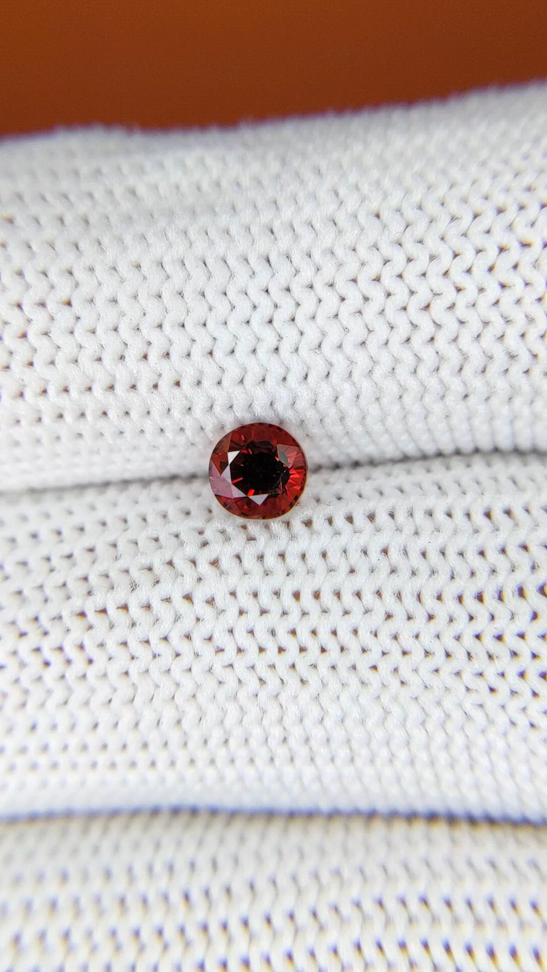0.61 Ct. Red Rhodolite Garnet from Ceylon (Sri Lanka) Size Video