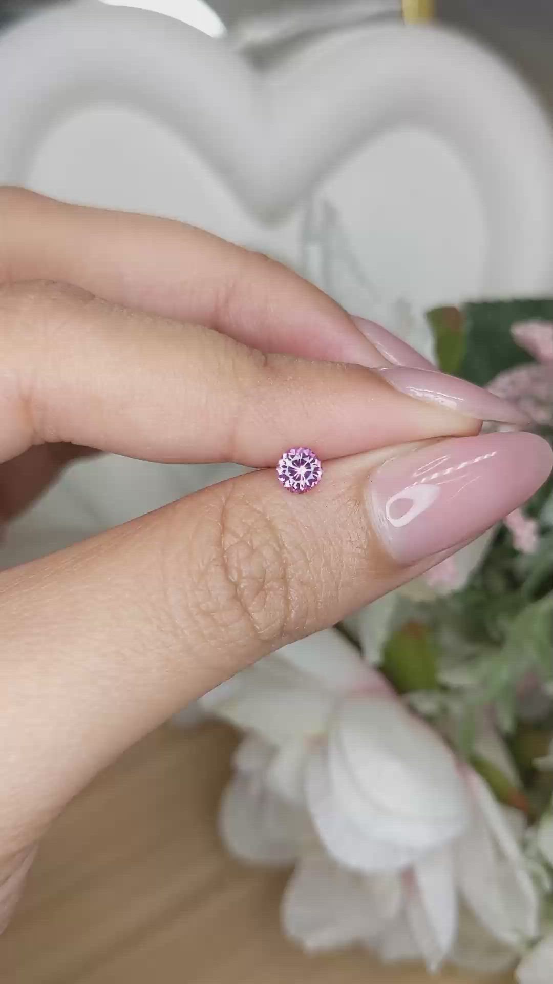 0.40 Ct. Pinkish Purple Rhodolite Garnet from Ceylon (Sri Lanka) Size Video