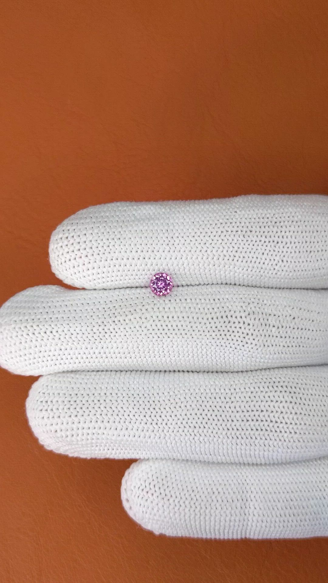 0.40 Ct. Pinkish Purple Rhodolite Garnet from Ceylon (Sri Lanka) Size Video