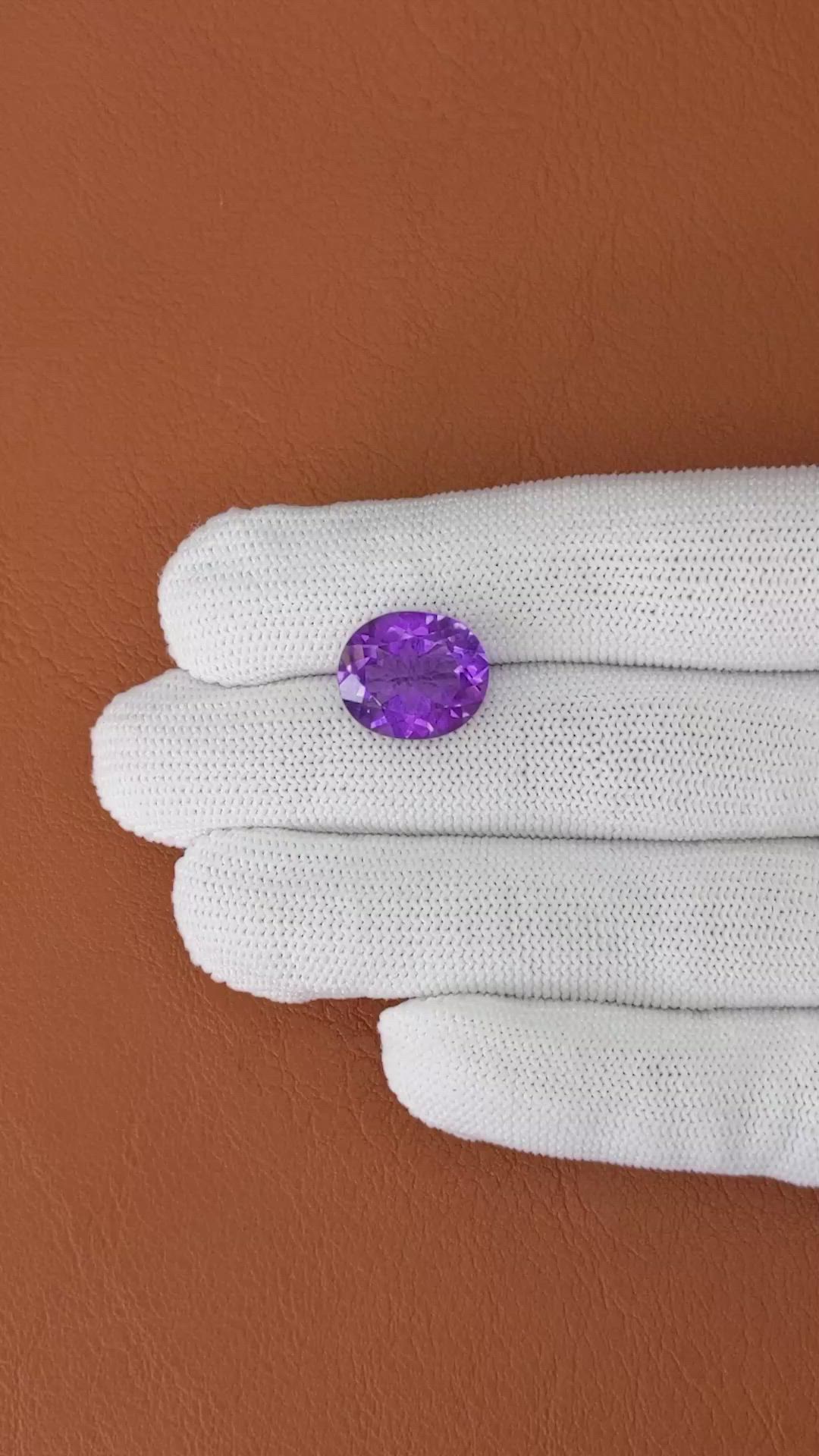 8.46 Ct. Purple Amethyst from Ceylon (Sri Lanka) Size Video