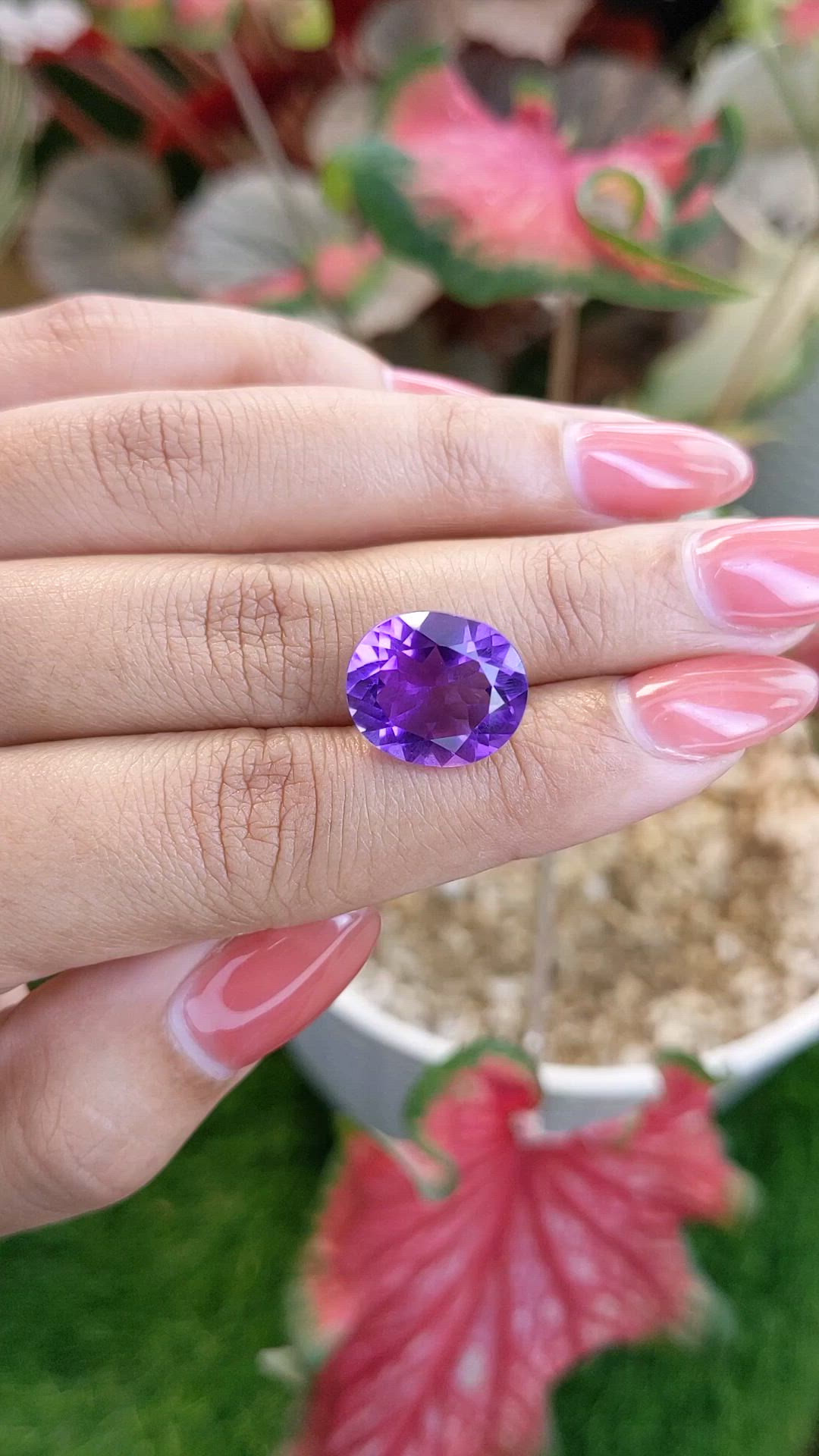 8.46 Ct. Purple Amethyst from Ceylon (Sri Lanka) Size Video