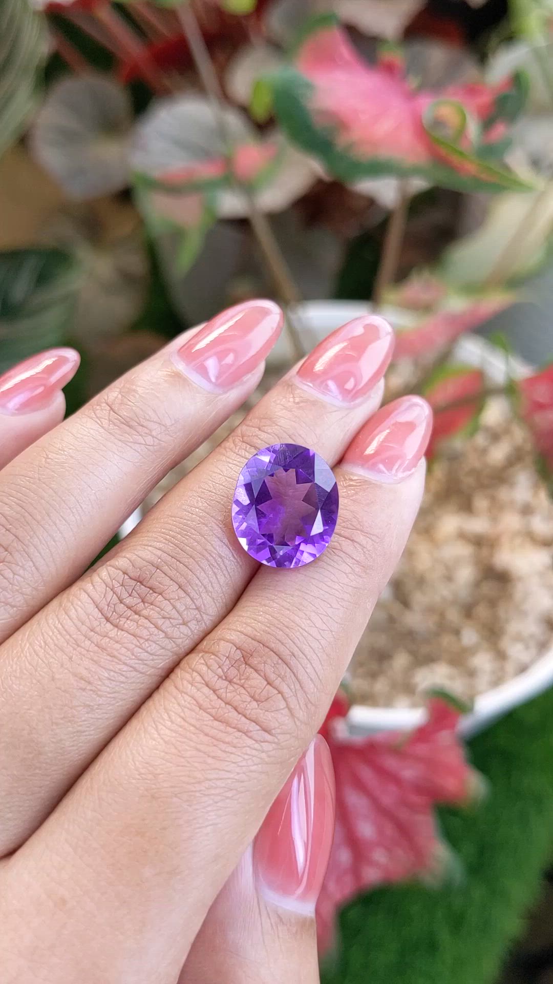 8.46 Ct. Purple Amethyst from Ceylon (Sri Lanka) Size Video
