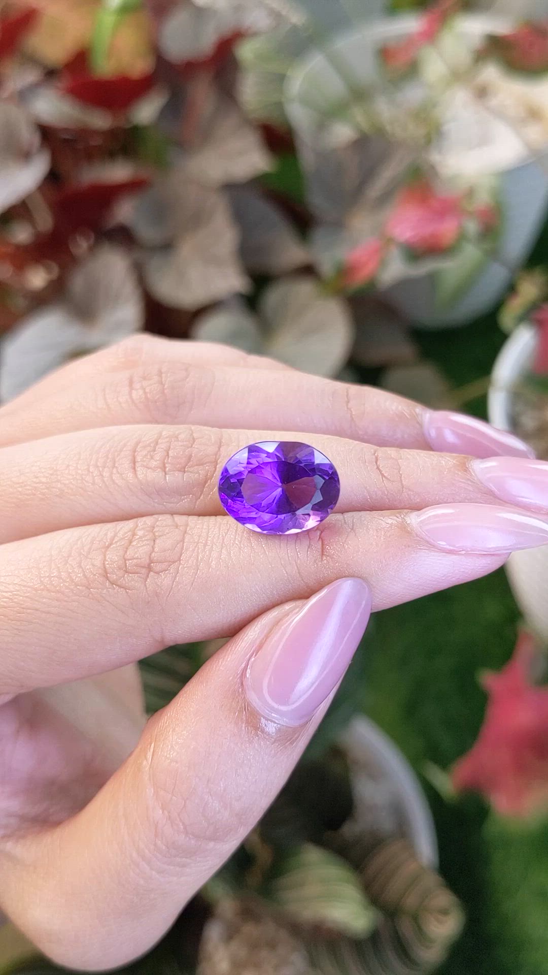 8.78 Ct. Purple Amethyst from Ceylon (Sri Lanka) Size Video