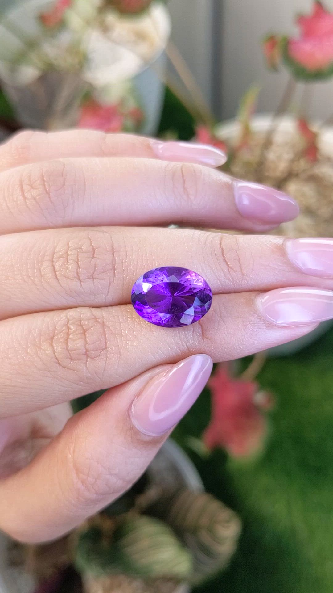 8.47 Ct. Purple Amethyst from Ceylon (Sri Lanka) Size Video